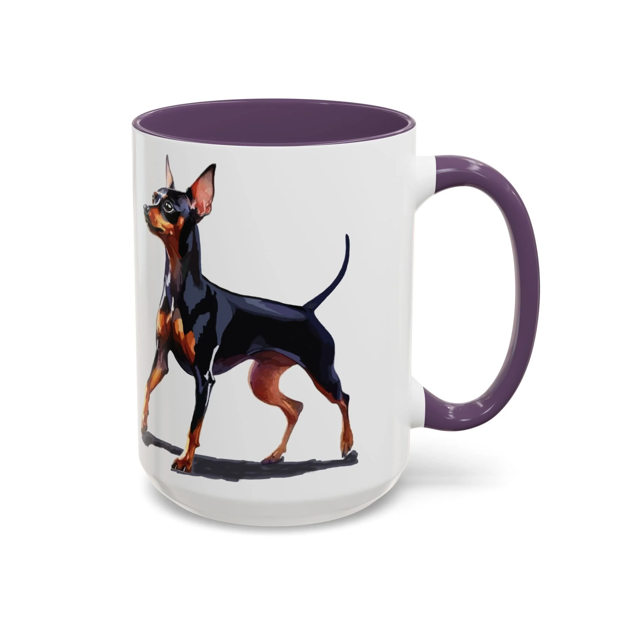 Miniature Pinscher Dog Two Tone Ceramic Coffee Mug