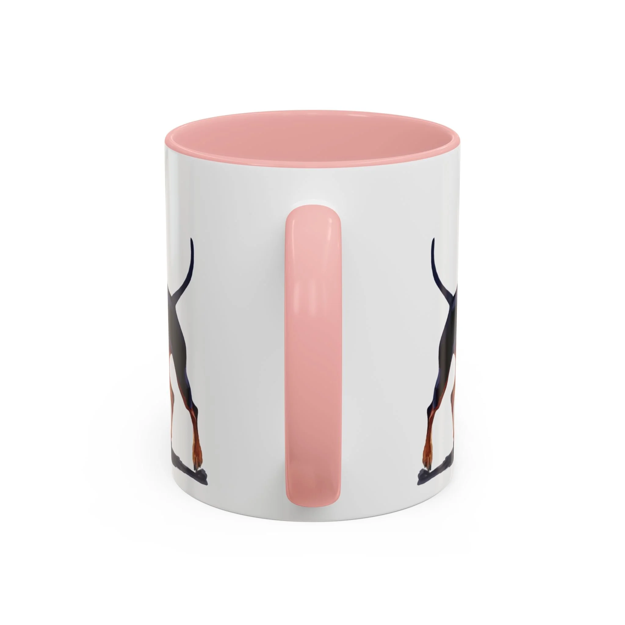 Miniature Pinscher Dog Two Tone Ceramic Coffee Mug 11oz Pink