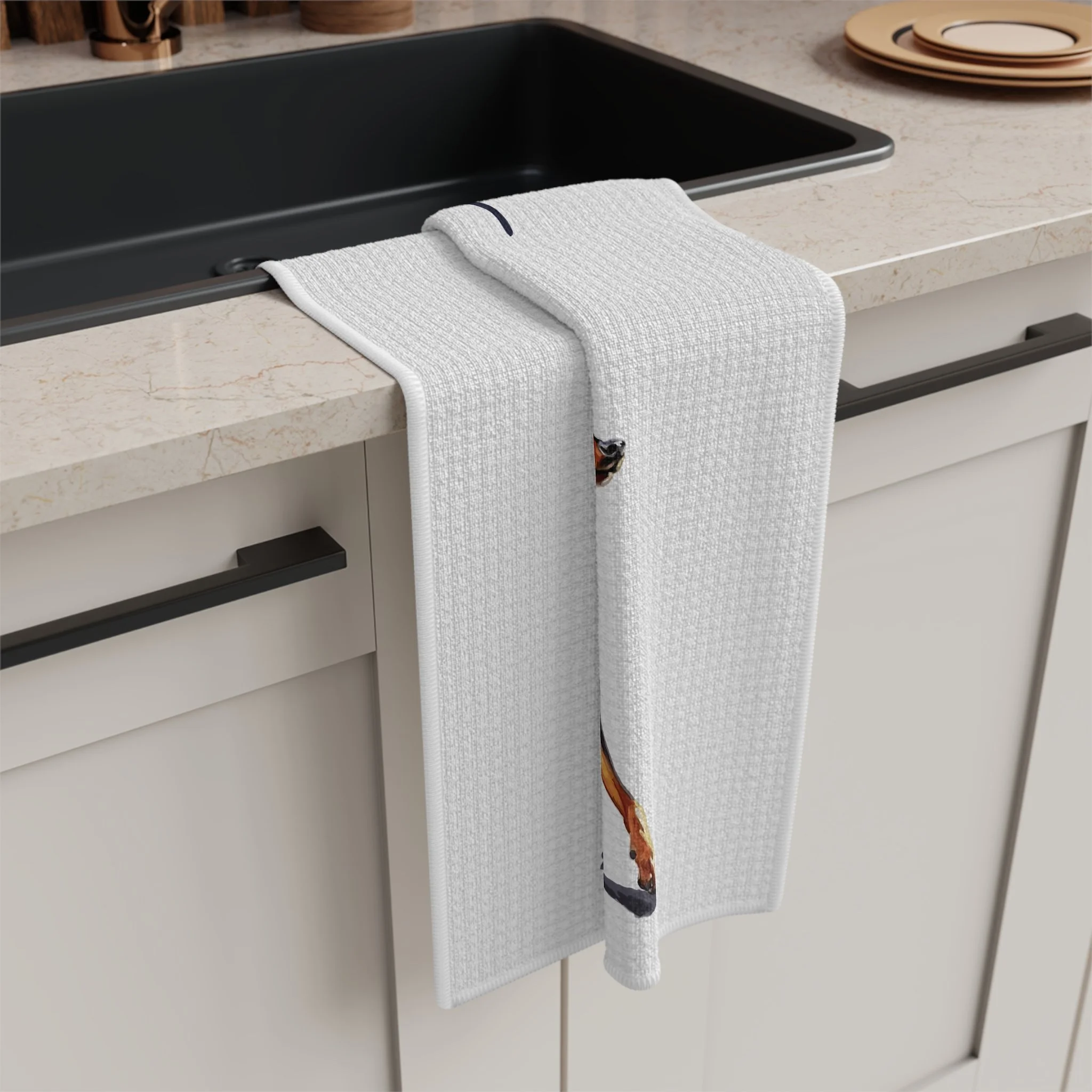 Mini Pinscher Microfiber Waffle Kitchen Towel 16" x 25"