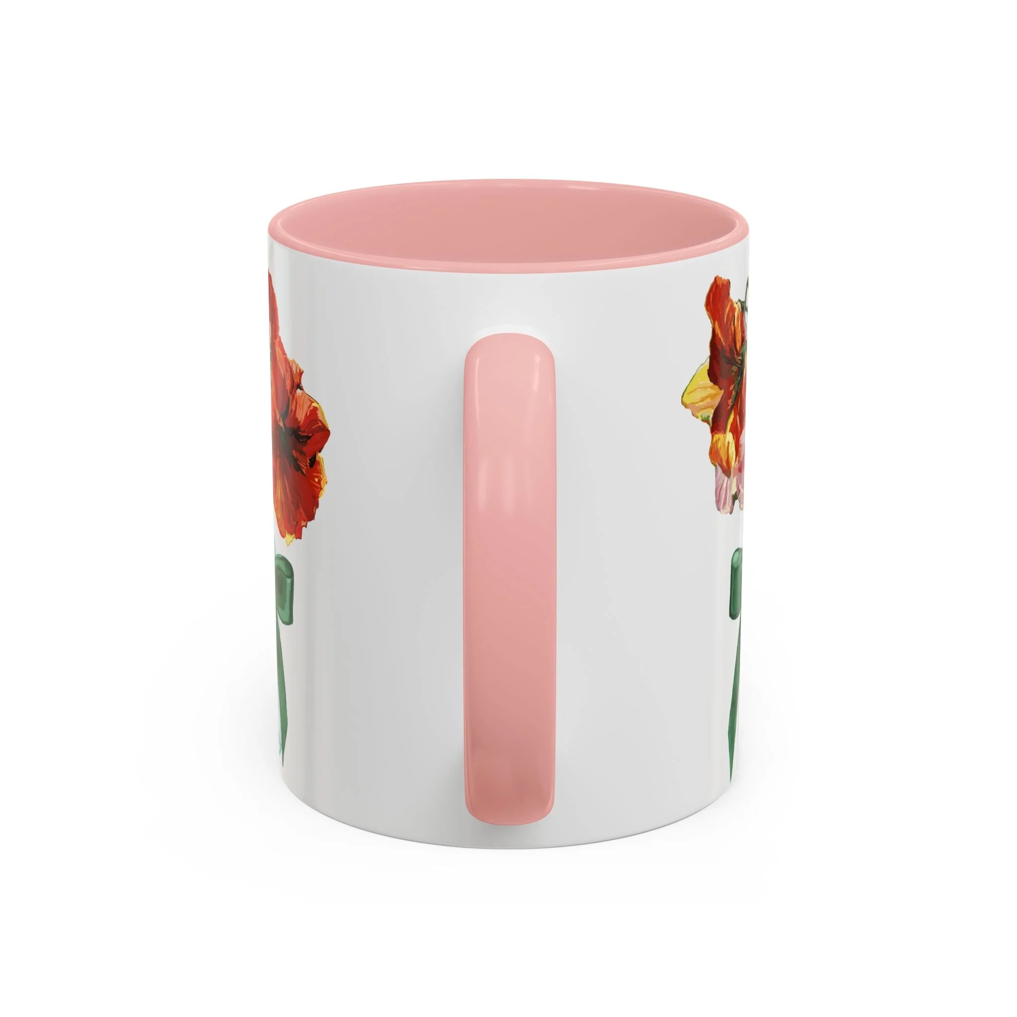 Amaryllis Bouquet Two Tone Ceramic Coffee Mugs 11oz Pink — Floral