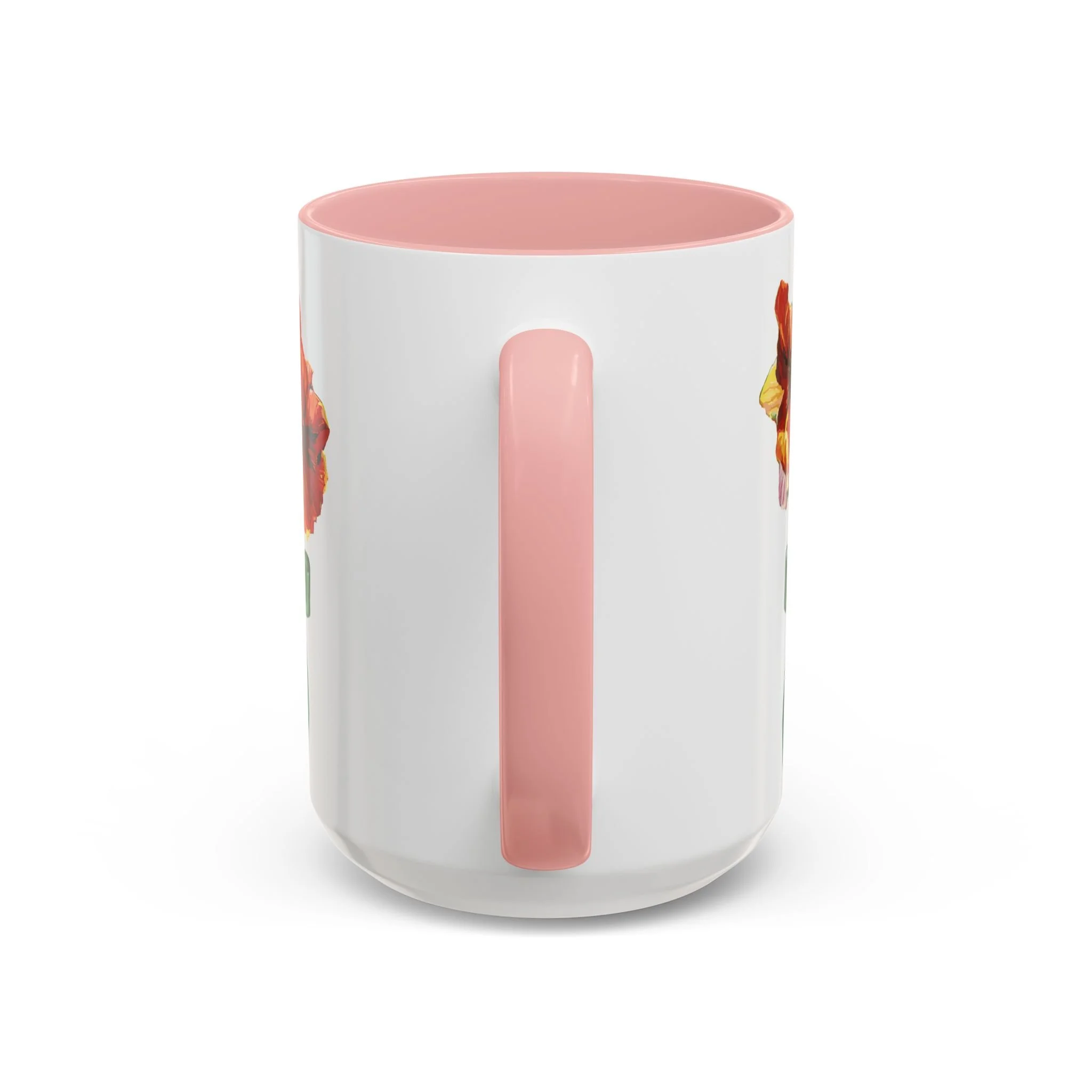 Amaryllis Bouquet Two Tone Ceramic Coffee Mugs 15oz Pink — Floral