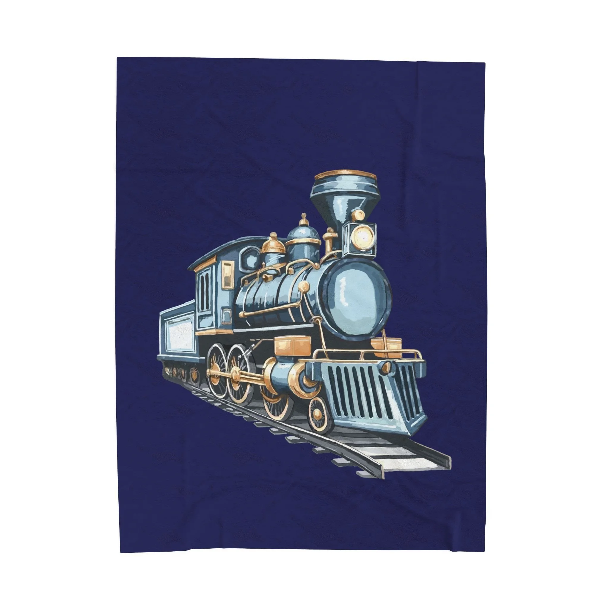 Vintage Steam Locomotive Velveteen Plush Blanket – Train & Railfans 60" x80"