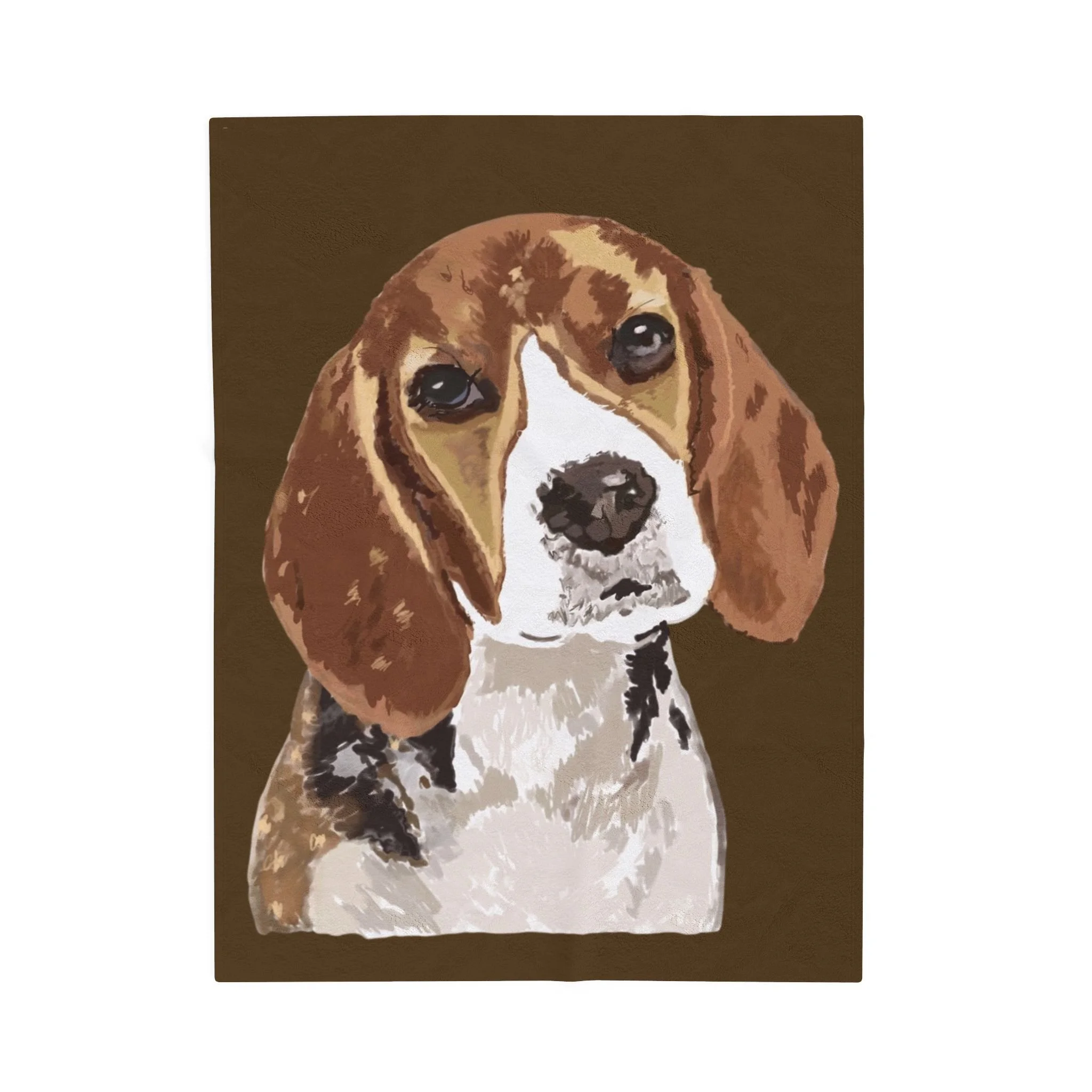 Beagle Portrait Velveteen Plush Blanket