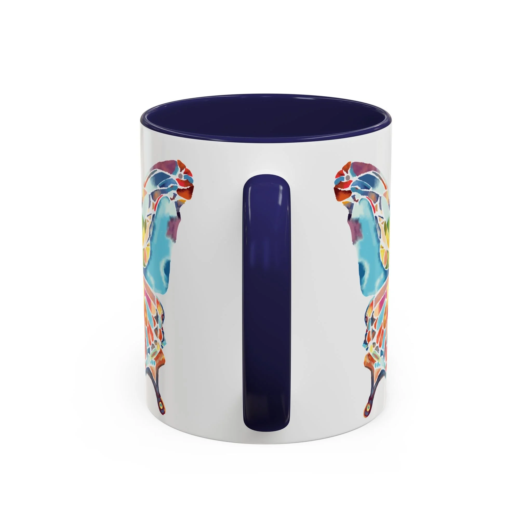 Colorful Watercolor Butterfly Two Tone Ceramic Coffee Mugs