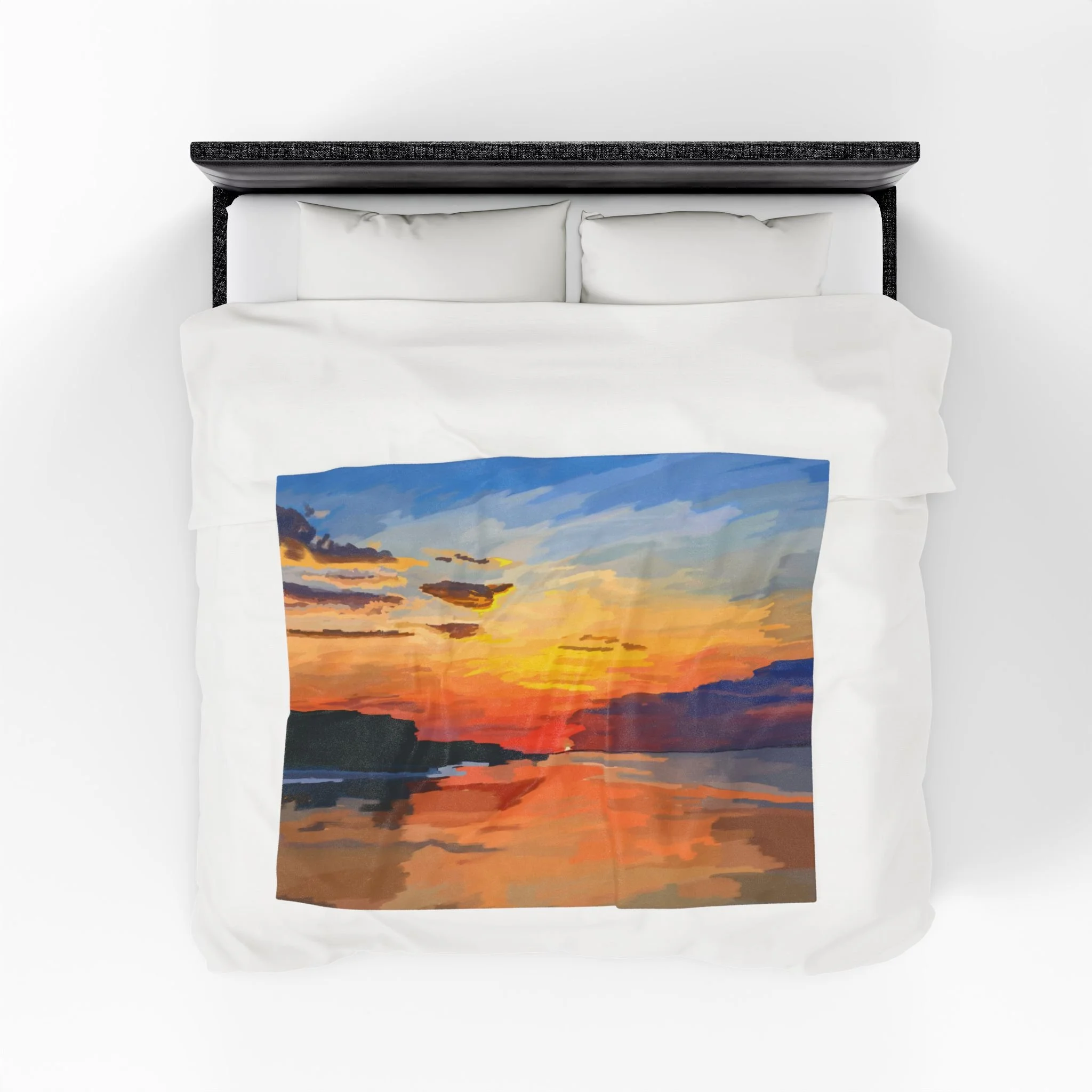 High Rock Lake Sunset Velveteen Plush Blanket 50" x 60"