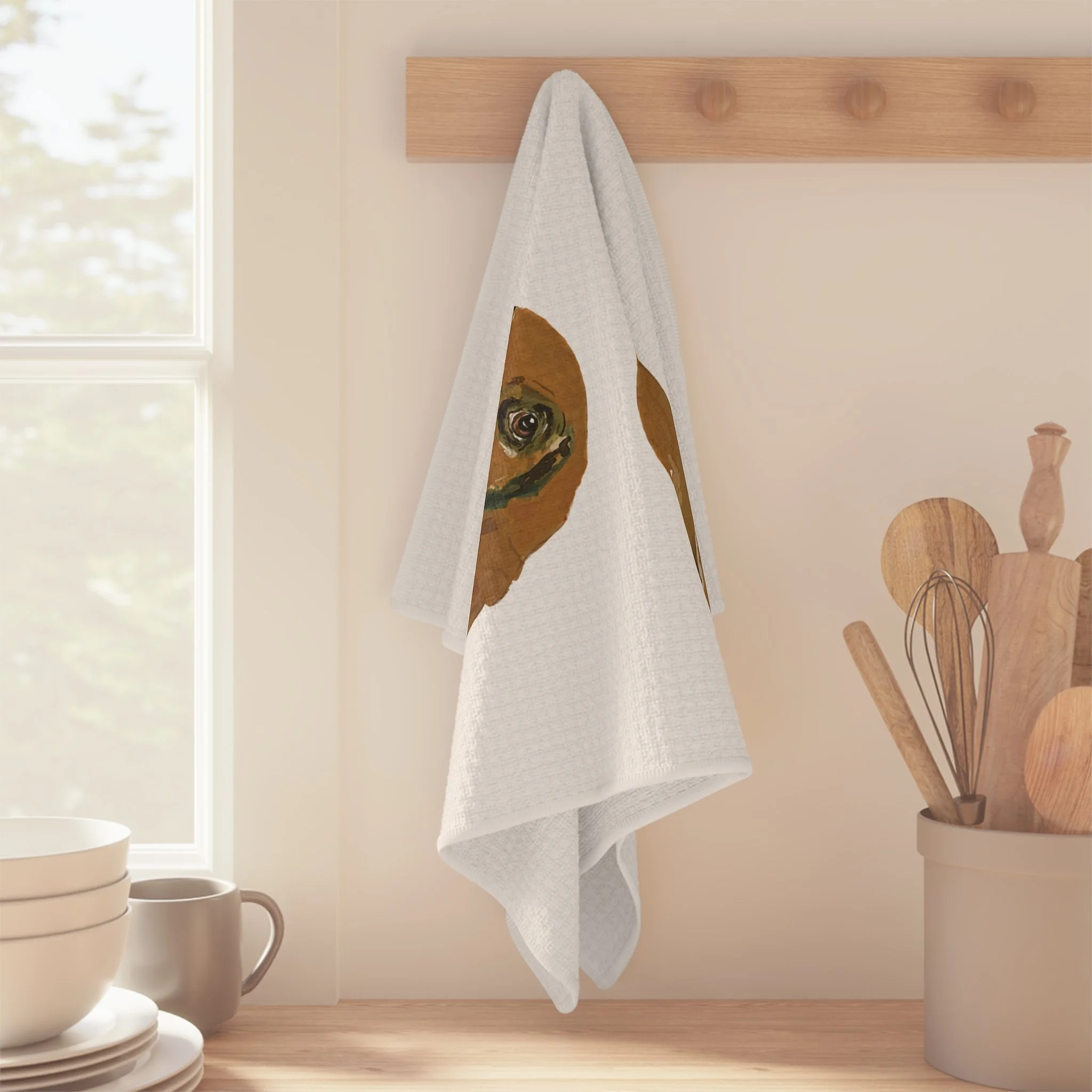 BloodHound Microfiber Tea Towel — Hand-Painted Dog Kitchen Towel 16" x 25"