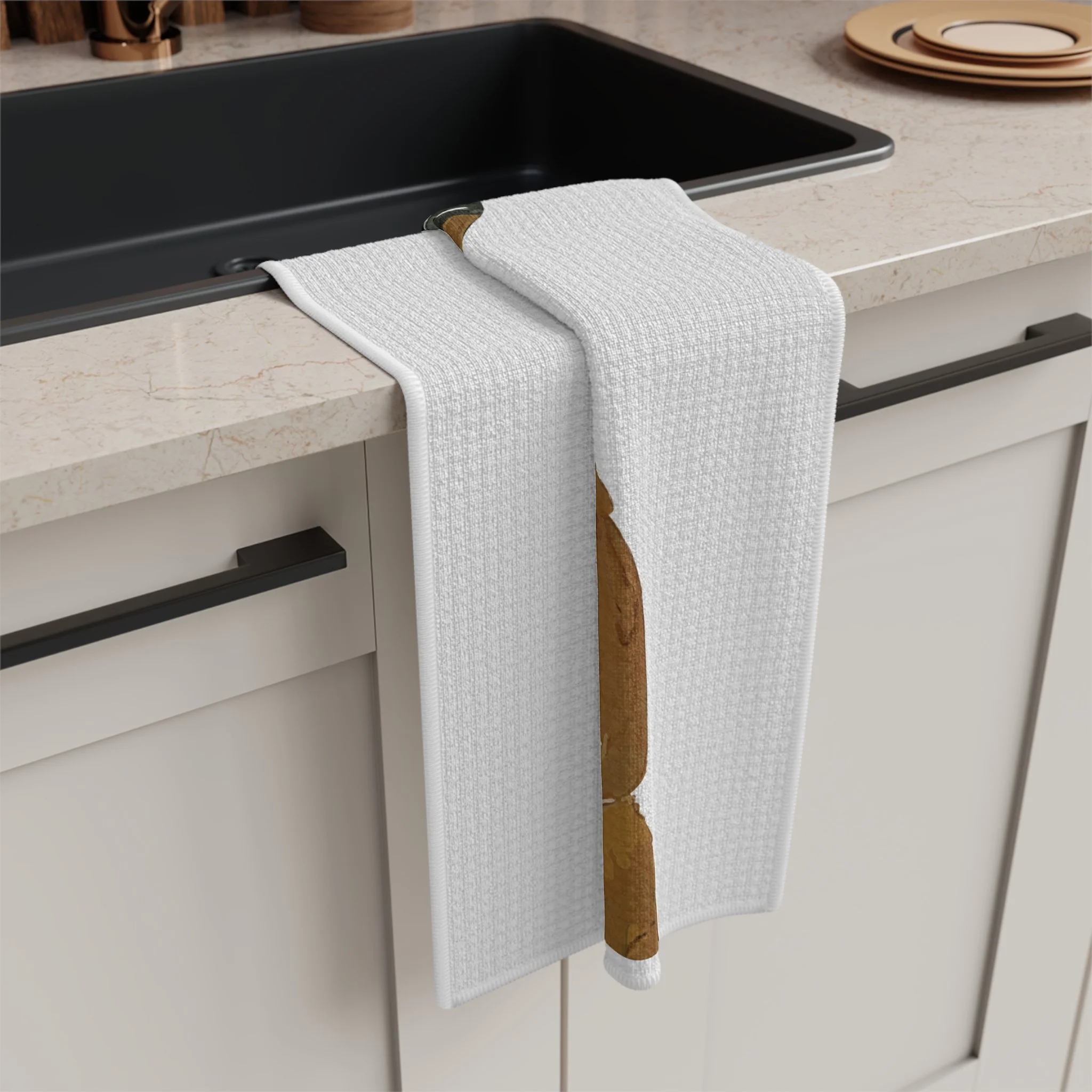 Bloodhound Microfiber Tea Towel — Hand-Painted Dog Kitchen Towel 16" x 25"