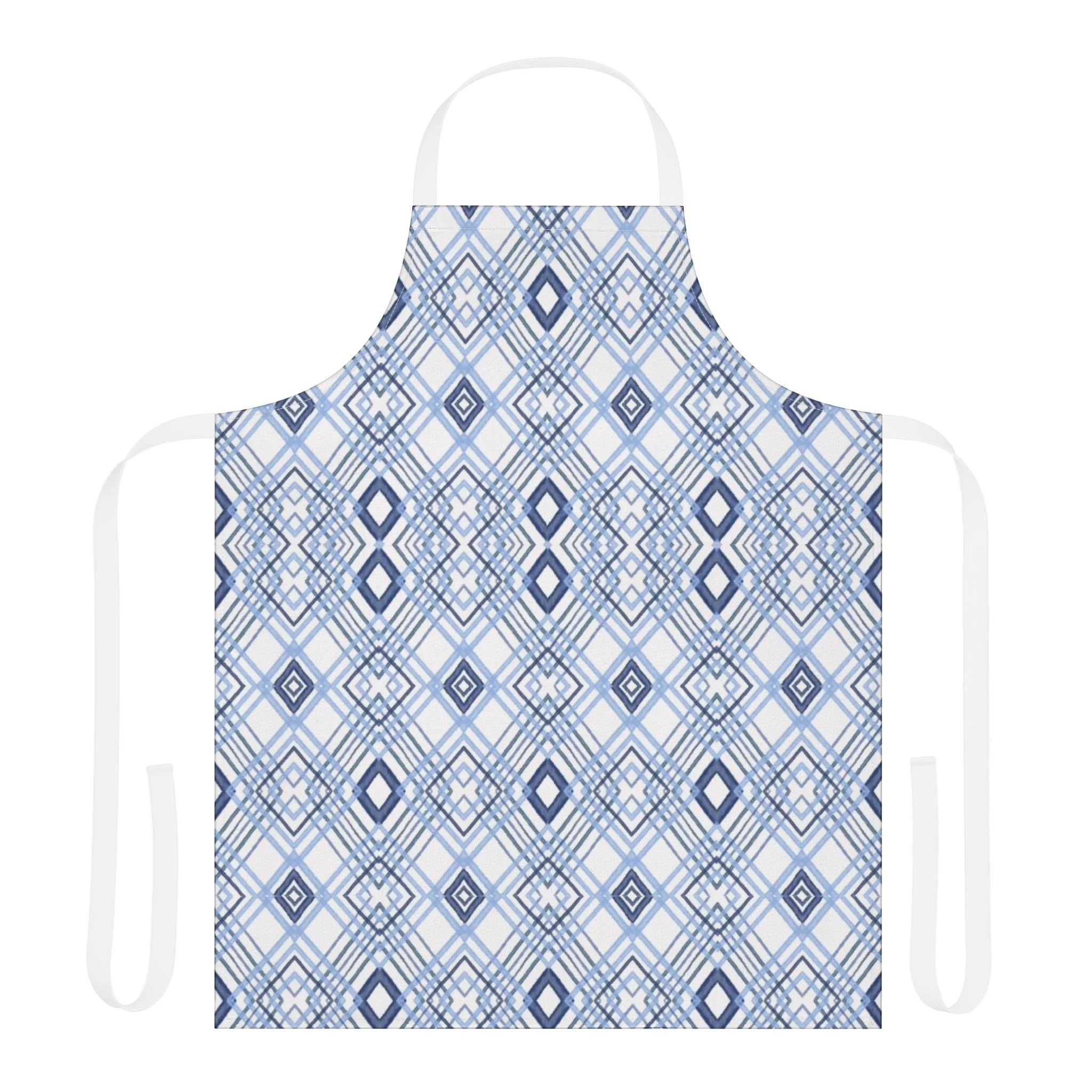 Stylish Geometric Blue Diamond Aprons