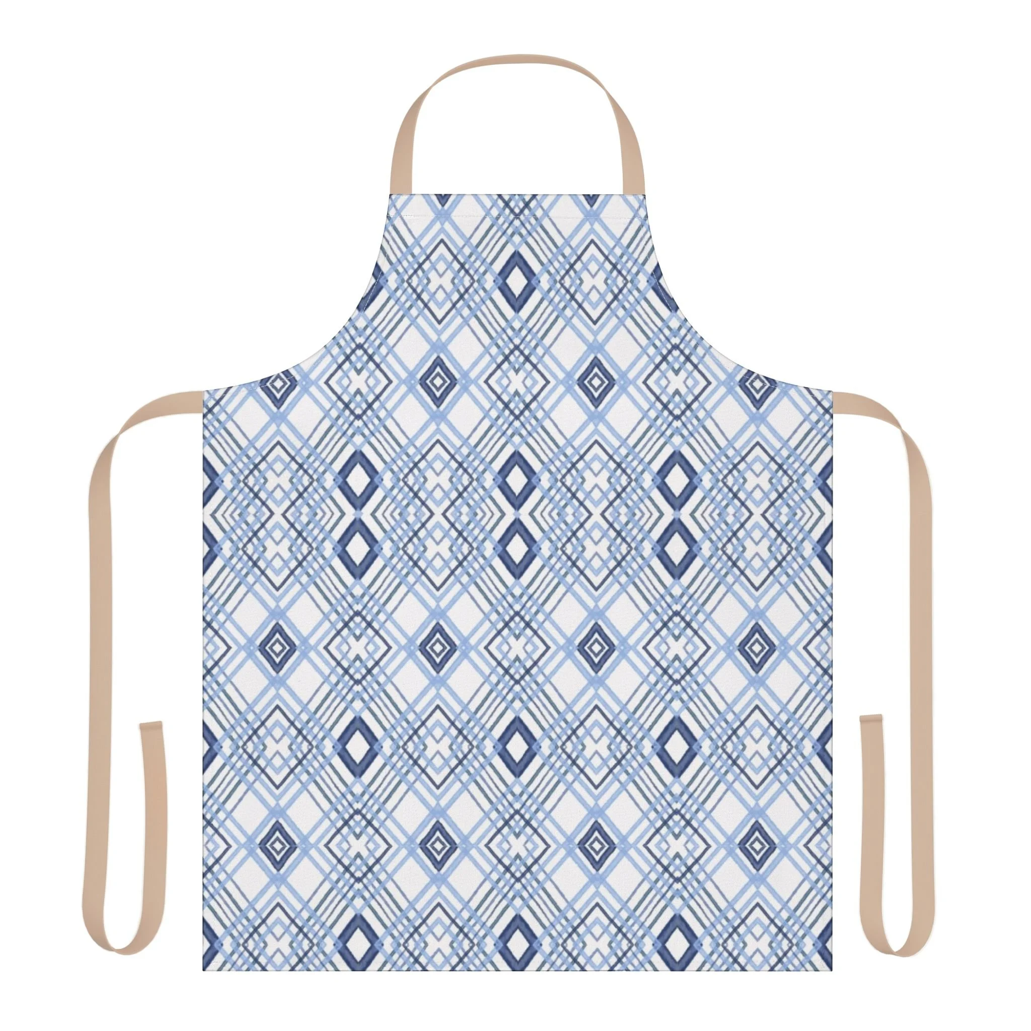 Stylish Geometric Blue Diamond Aprons