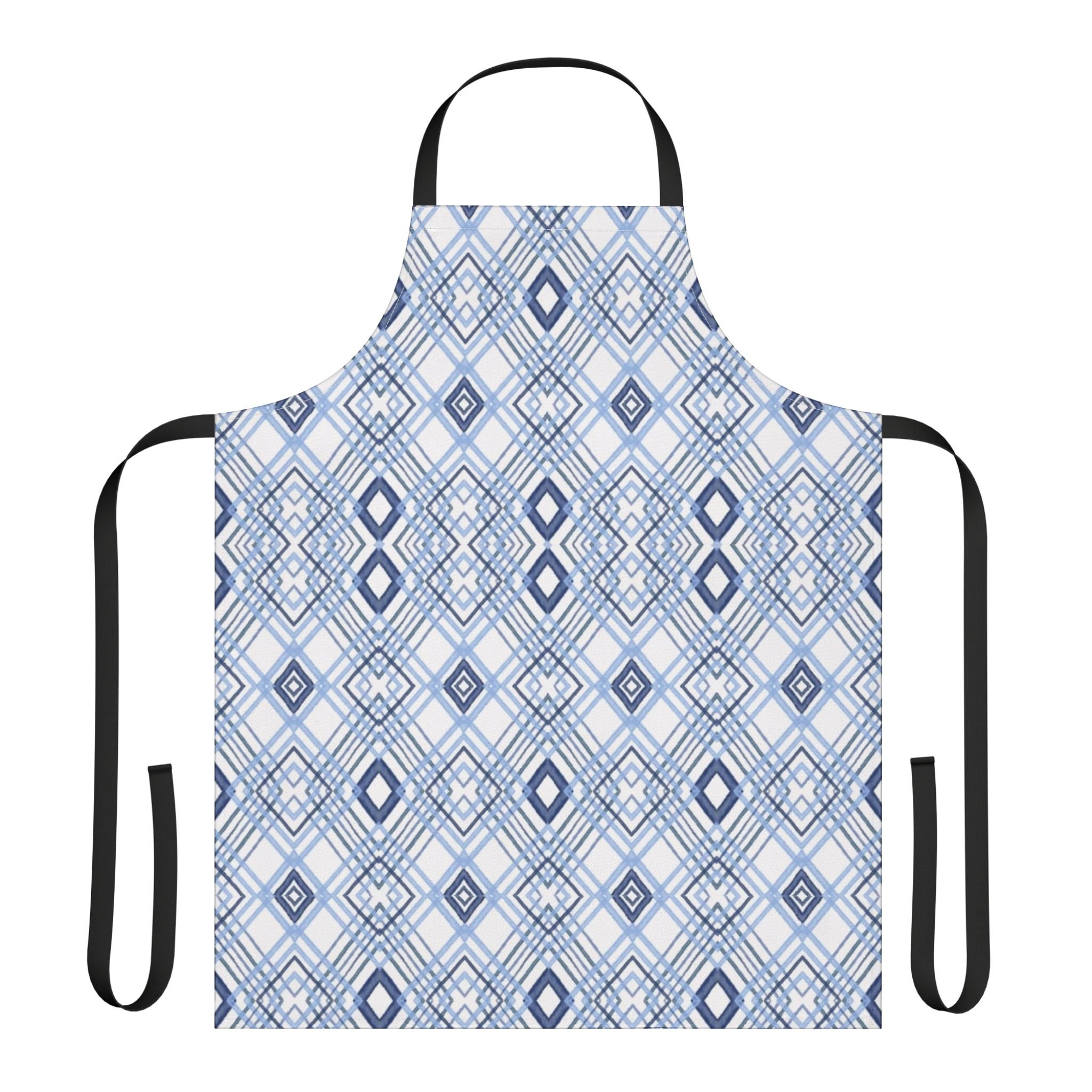 Stylish Geometric Blue Diamond Aprons