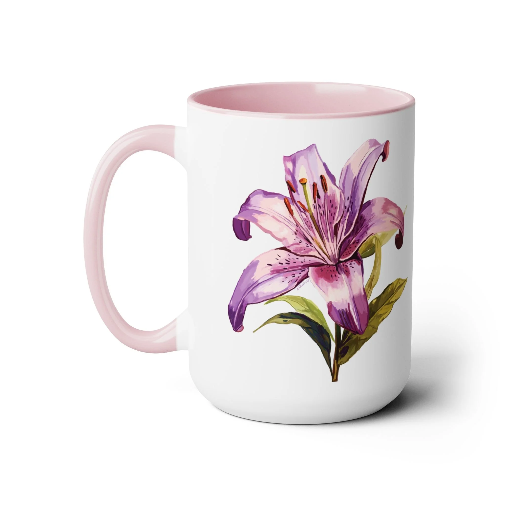 Oriental Lily Two-Tone Ceramic Coffee Mug