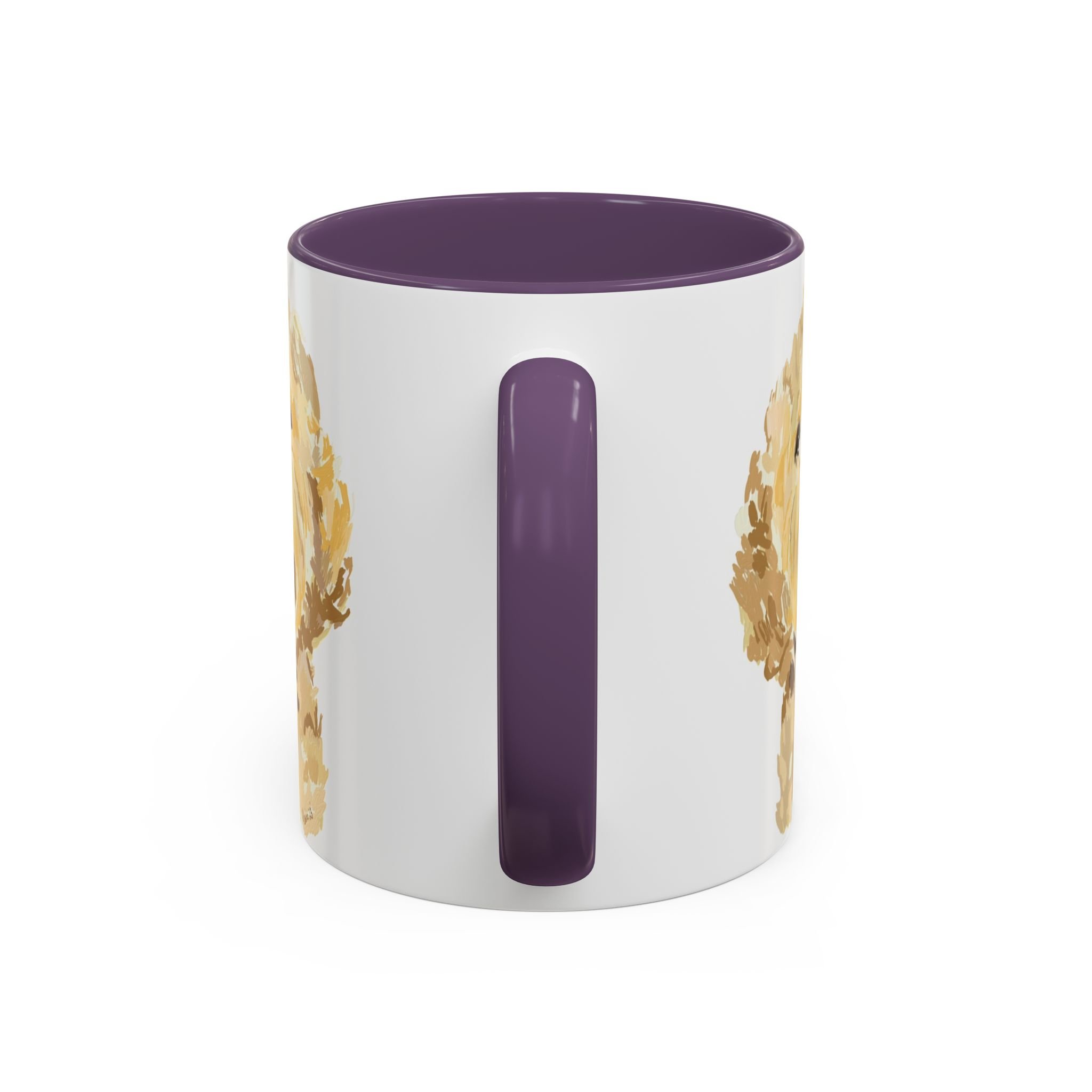 Goldendoodle Portrait Two Tone Ceramic Coffee Mug 11oz Purple