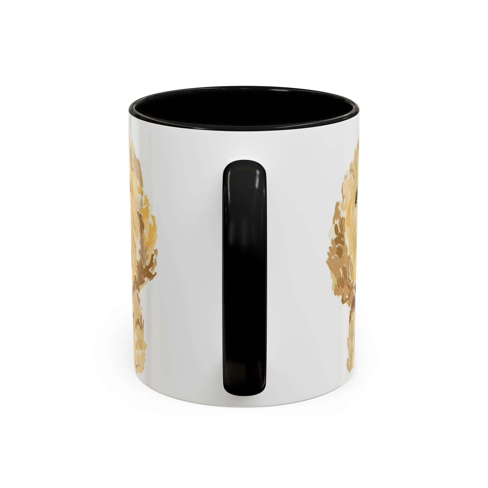 Goldendoodle Portrait Two Tone Ceramic Coffee Mug 11oz Black