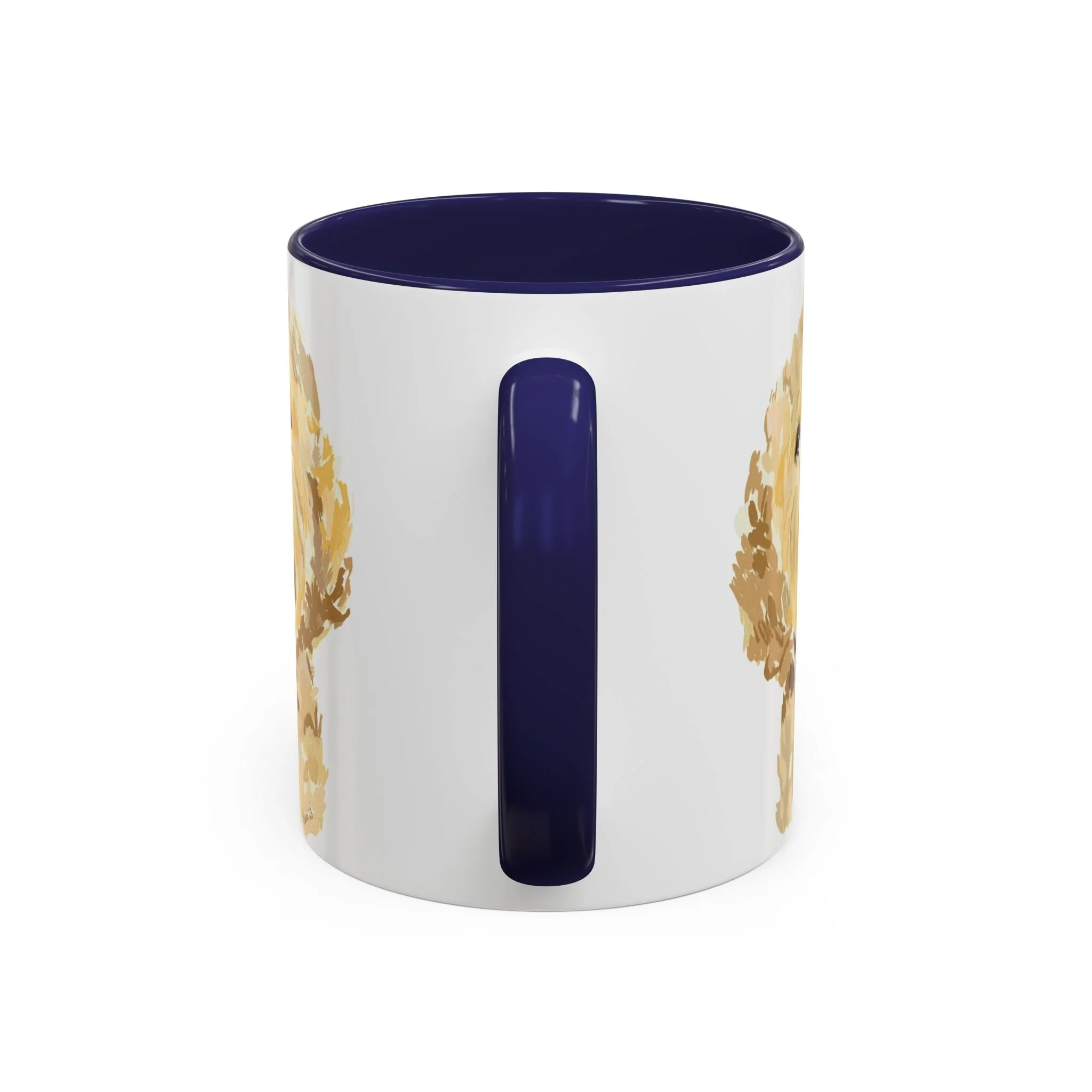 Goldendoodle Portrait Two Tone Ceramic Coffee Mug 11oz Navy