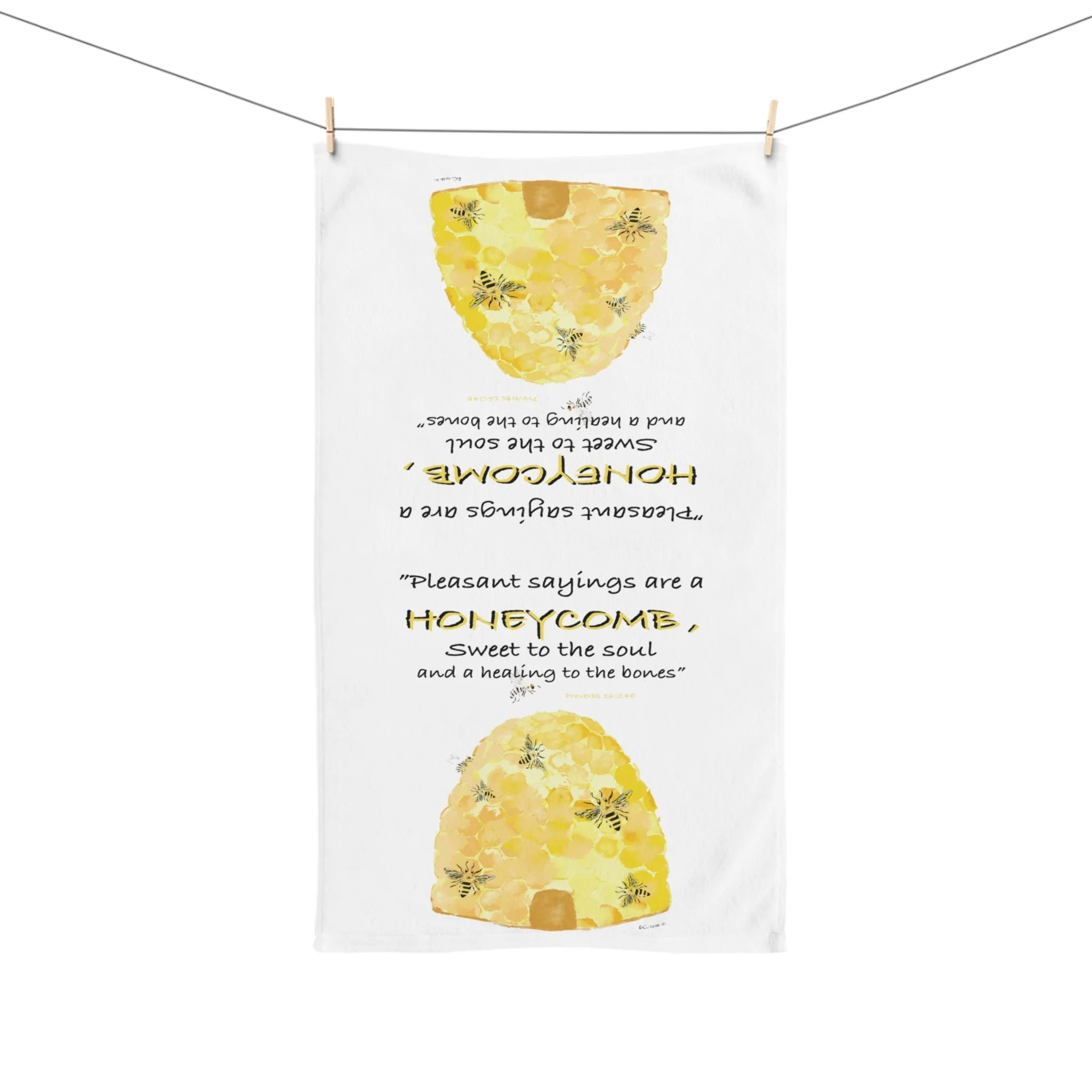 Honeycomb Bee Polyester Cotton Hand Towel 16" x 28"