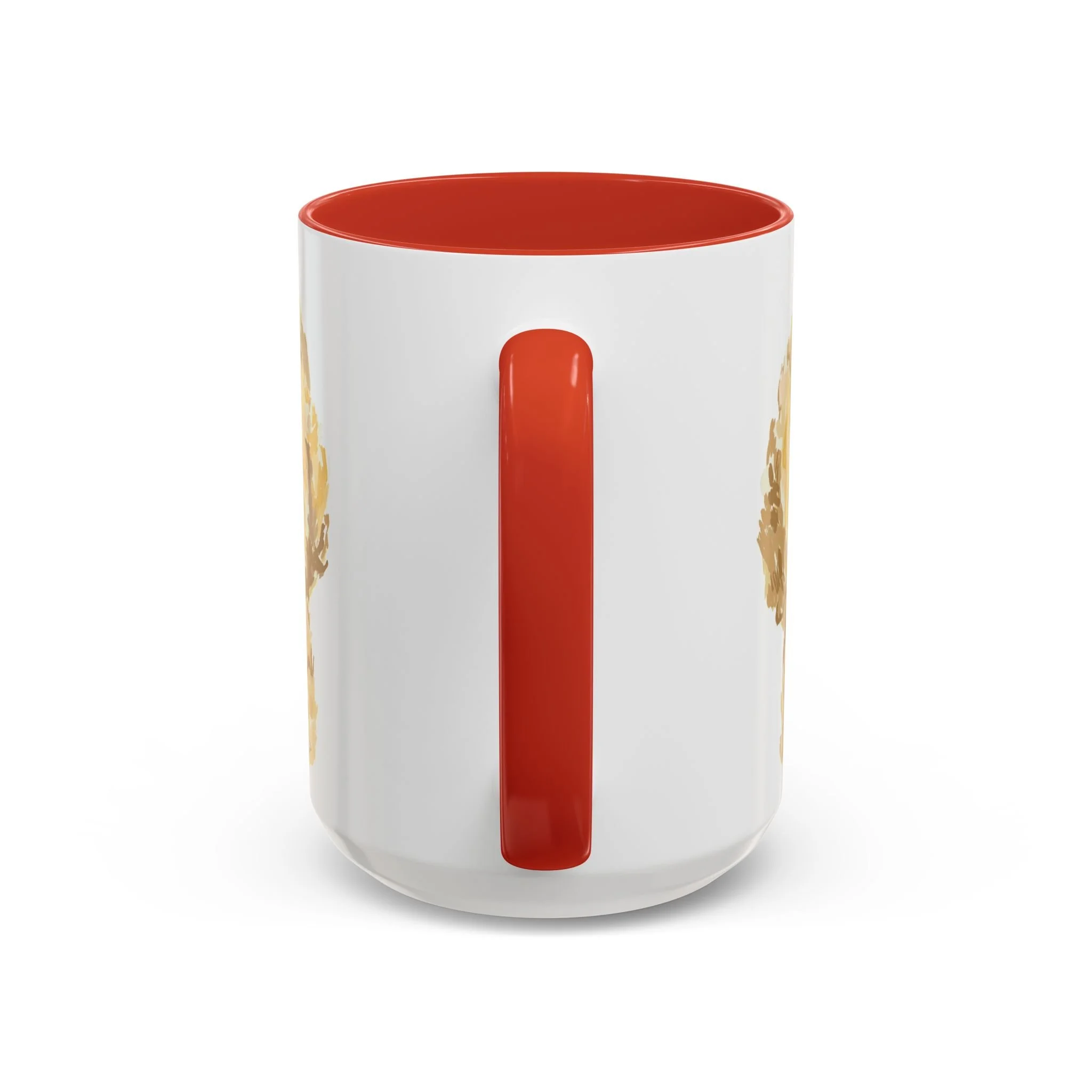 Goldendoodle Portrait Two Tone Ceramic Coffee Mug 15oz Red