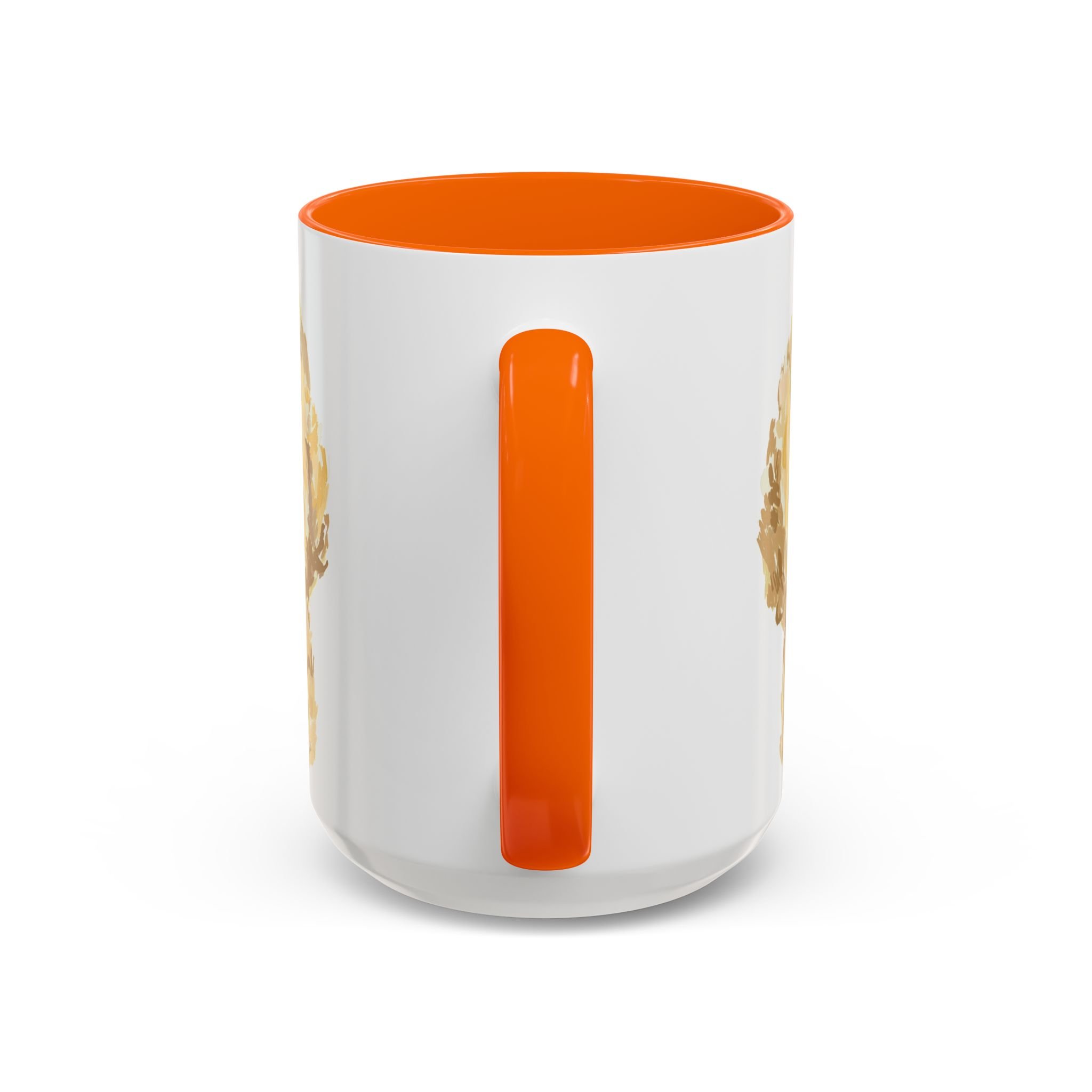 Goldendoodle Portrait Two Tone Ceramic Coffee Mug 15oz Orange
