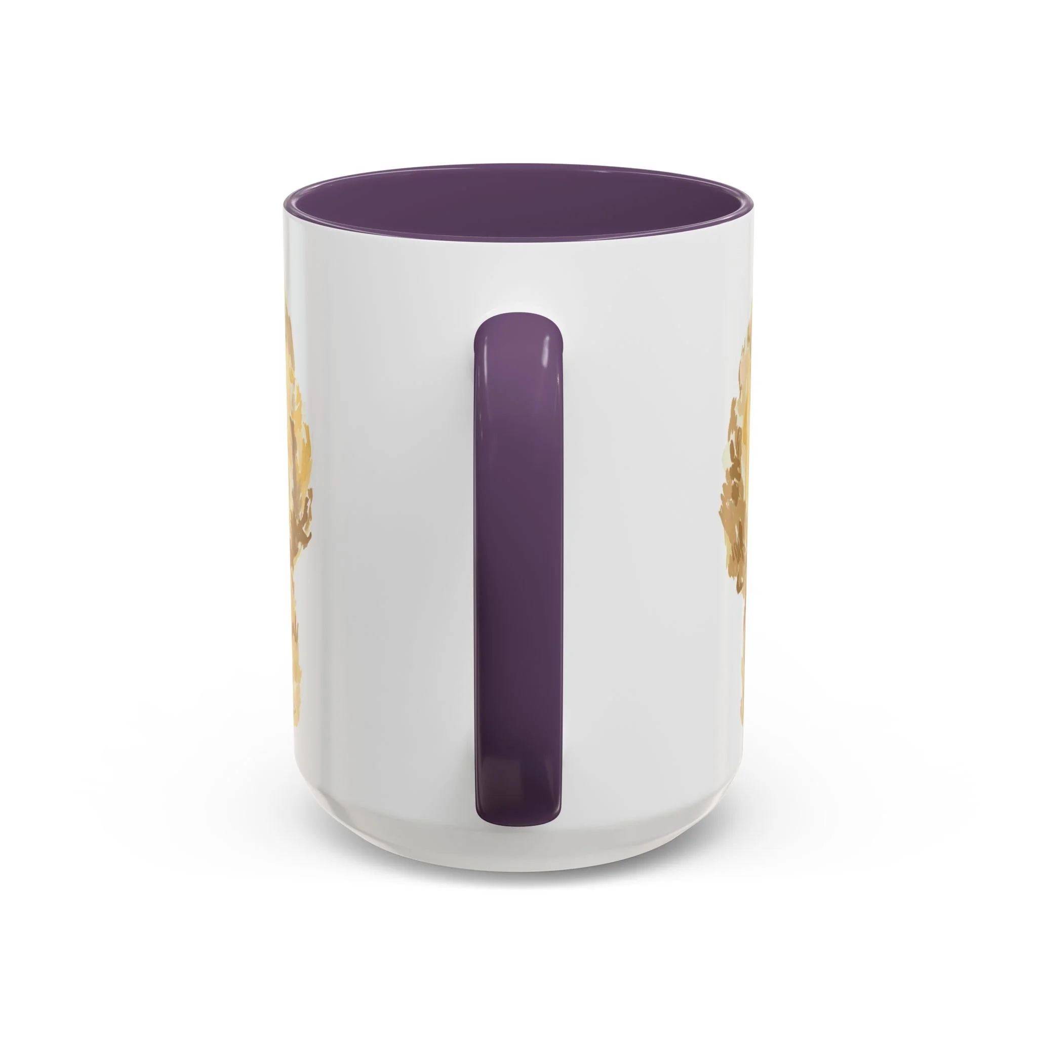 Goldendoodle Portrait Two Tone Ceramic Coffee Mug 15oz Purple