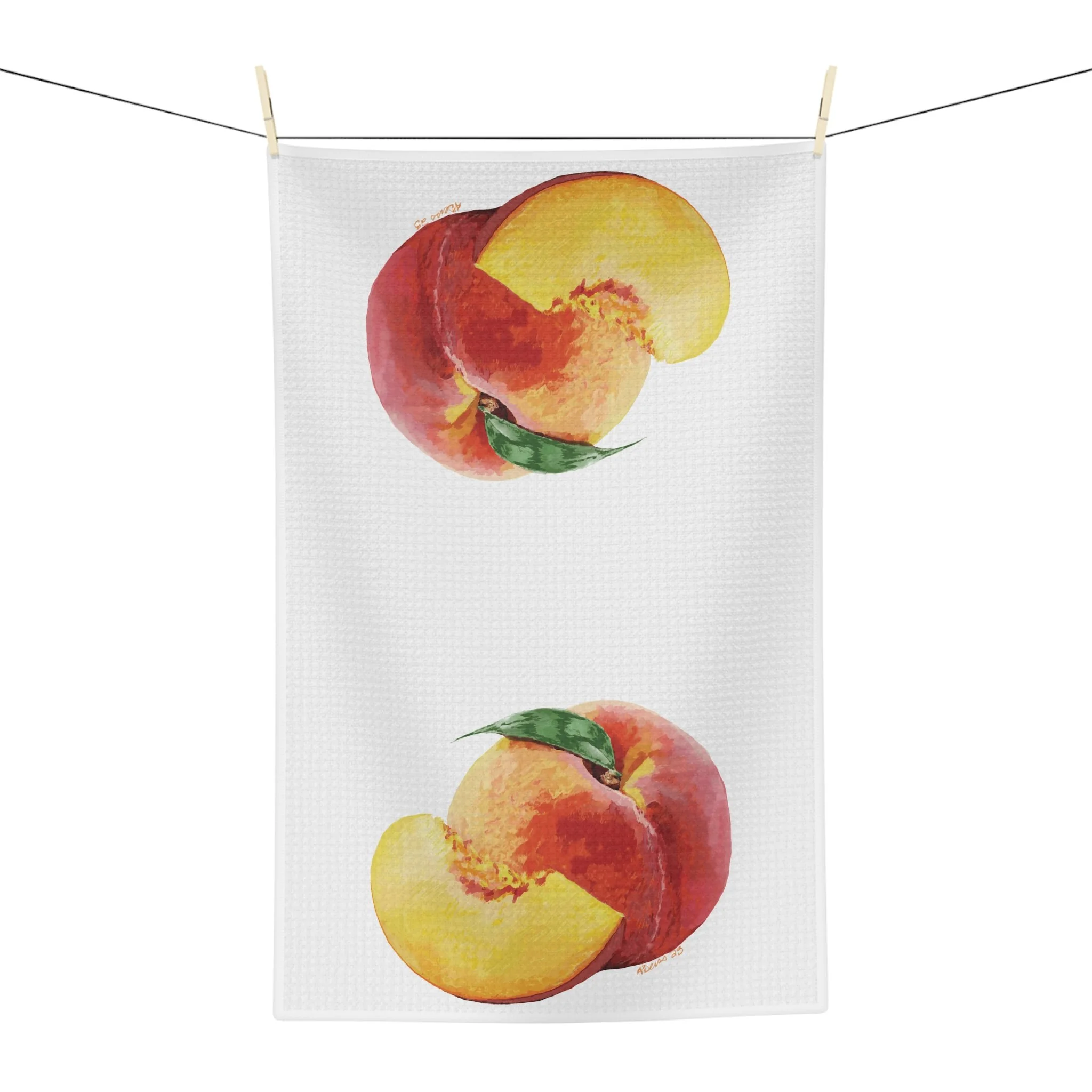 Peaches Microfiber Waffle Kitchen Towel 16" x 25"