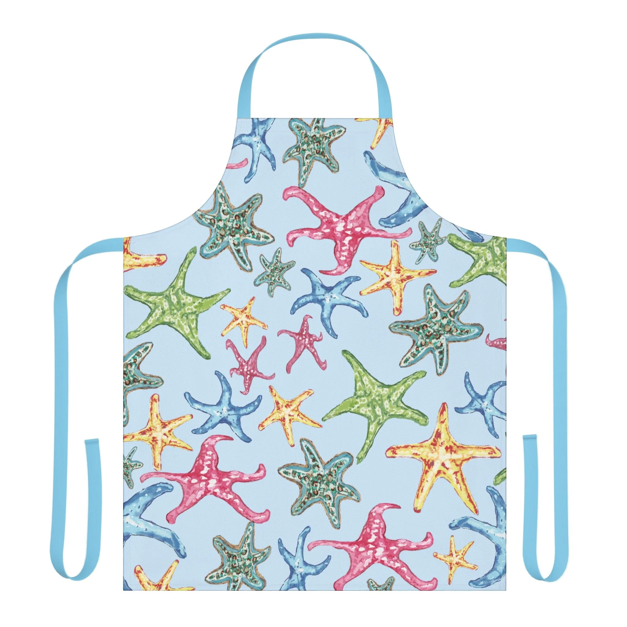 Colorful Starfish Apron with Color Straps - Perfect for Cooking and BBQs