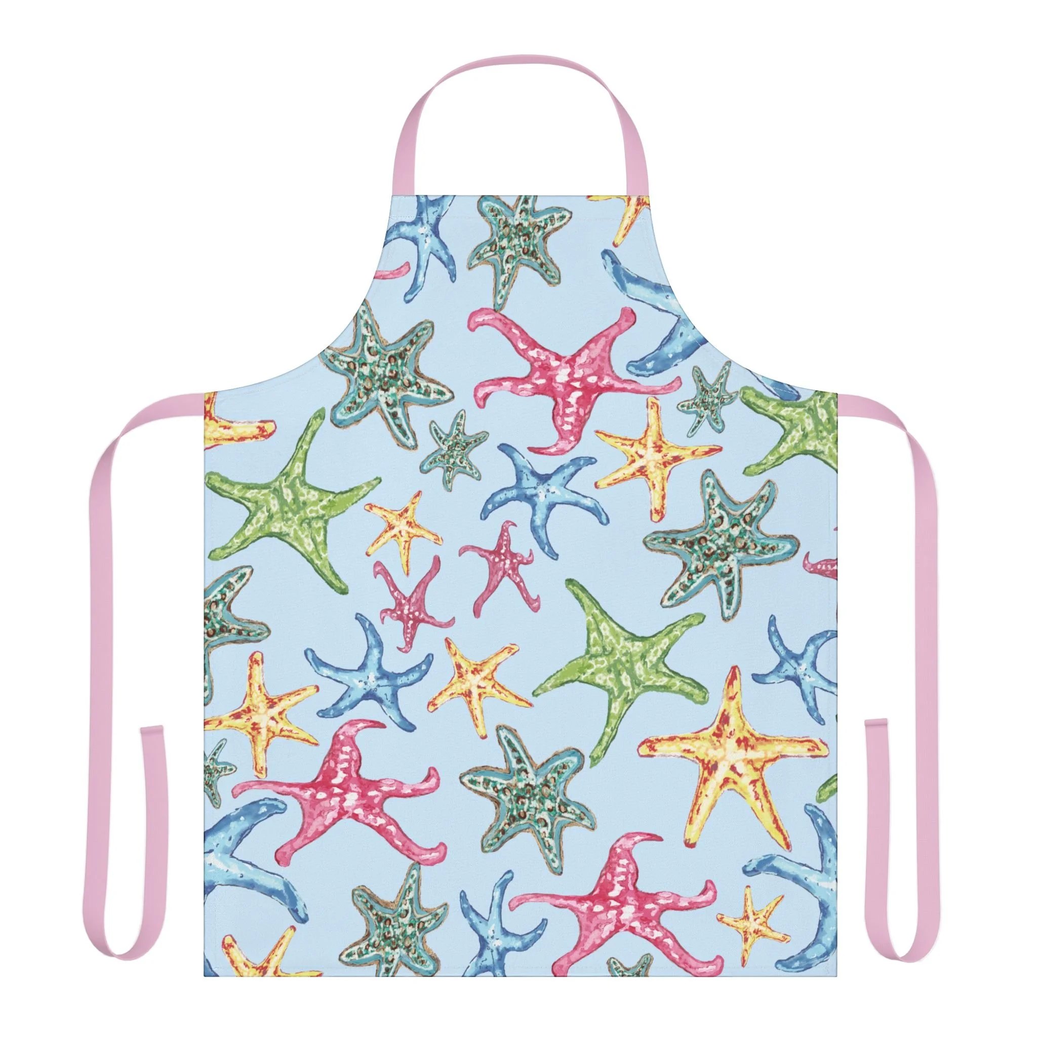 Colorful Starfish Apron with Color Straps - Perfect for Cooking and BBQs