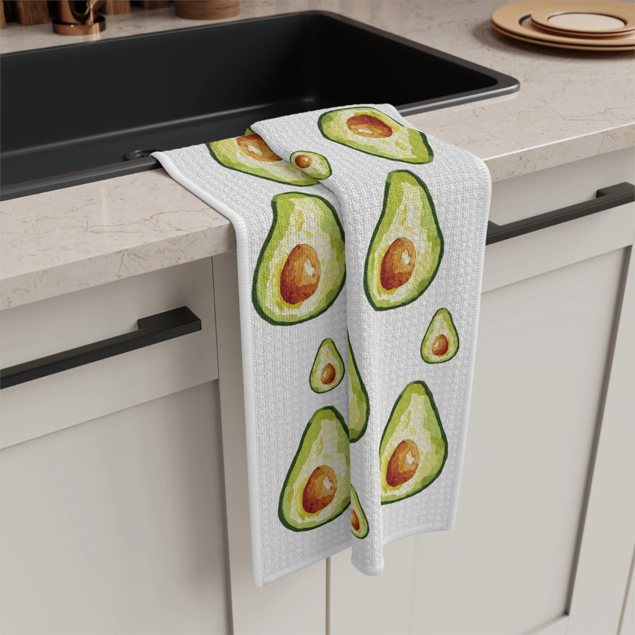 Avocado Microfiber Waffle Kitchen Dish Hand Towel 16" x 25"