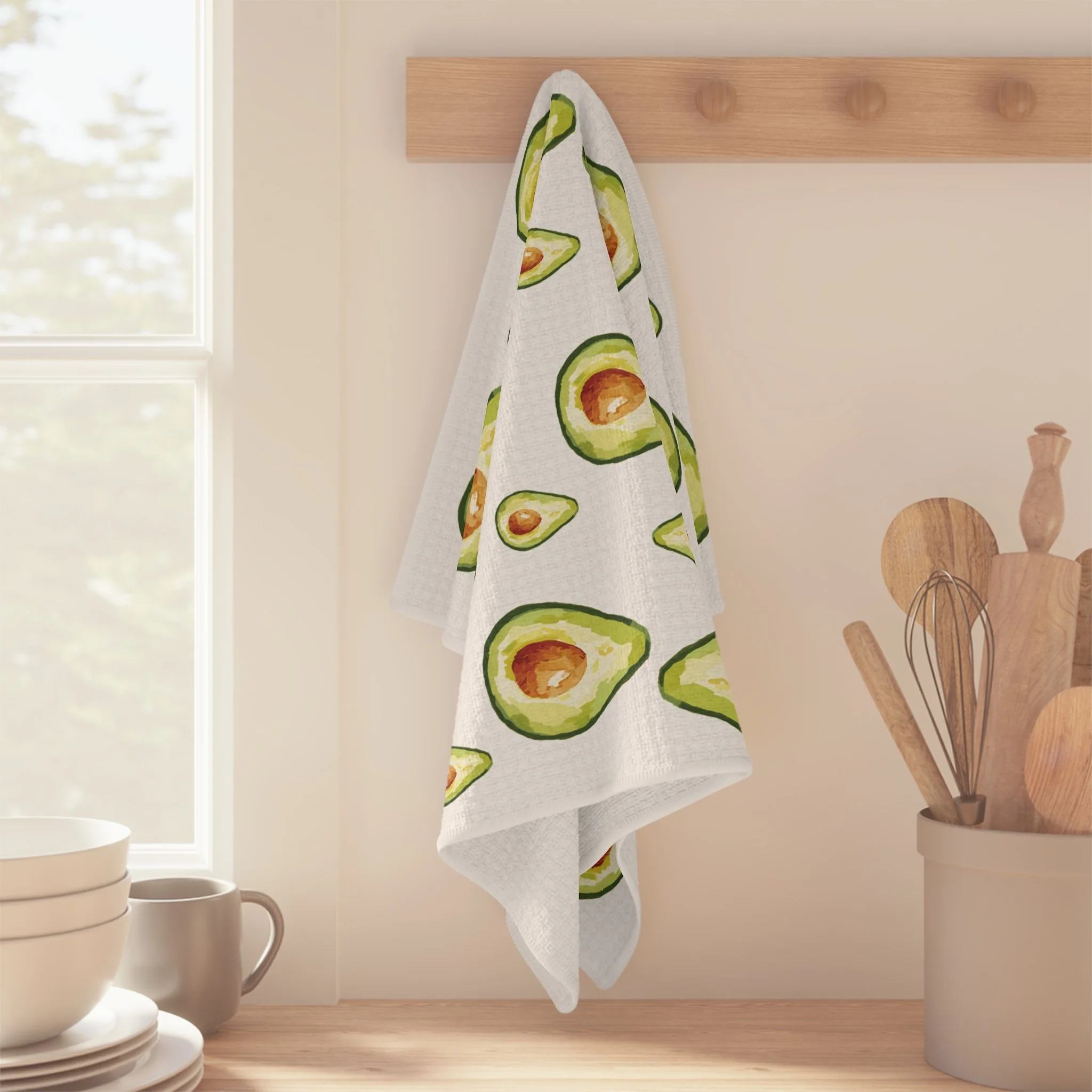 Avocado Microfiber Waffle Kitchen Dish Hand Towel 16" x 25"