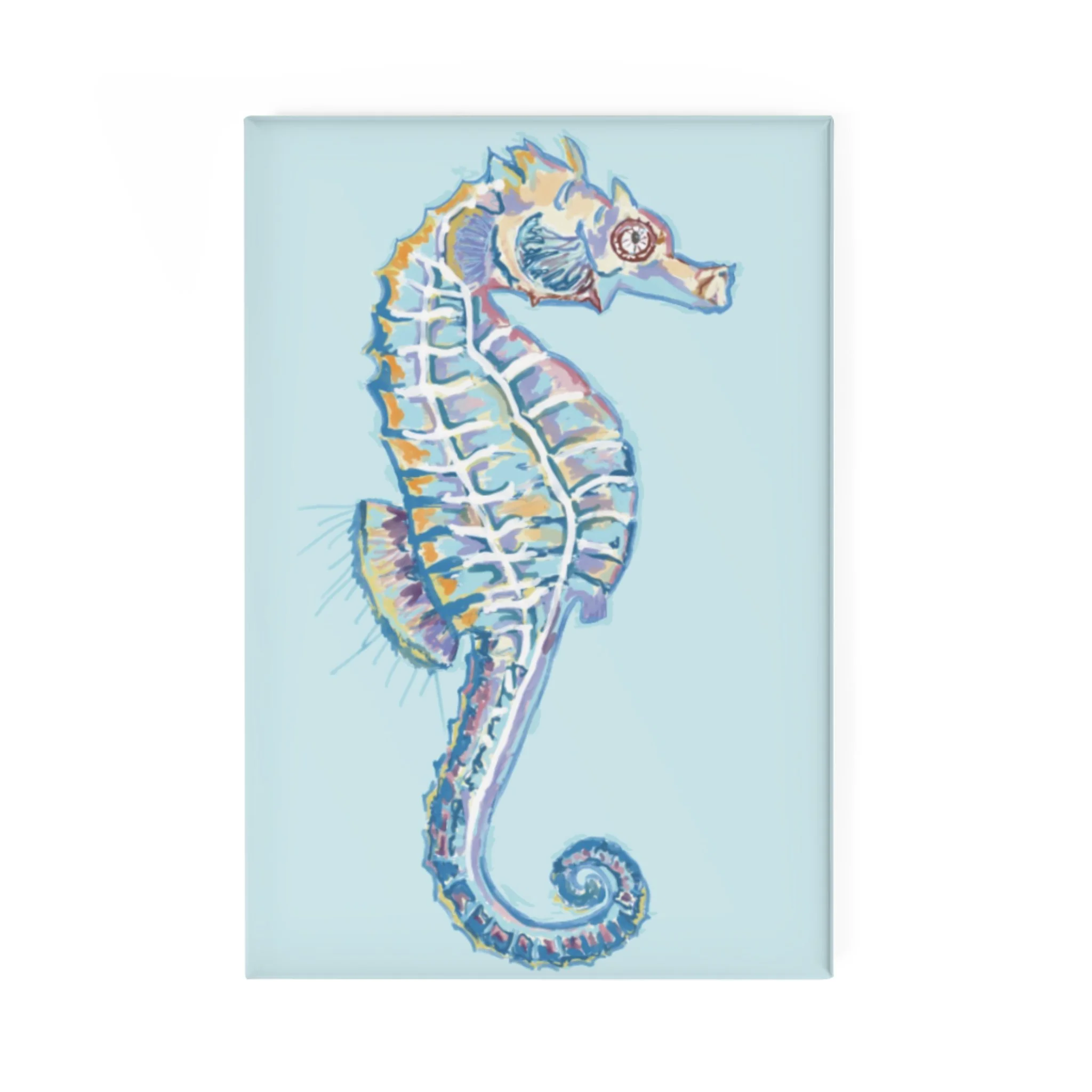 Seahorse Rectangle Magnet — Vibrant 2" x 3" Fridge Button (1 or 10-Pack)