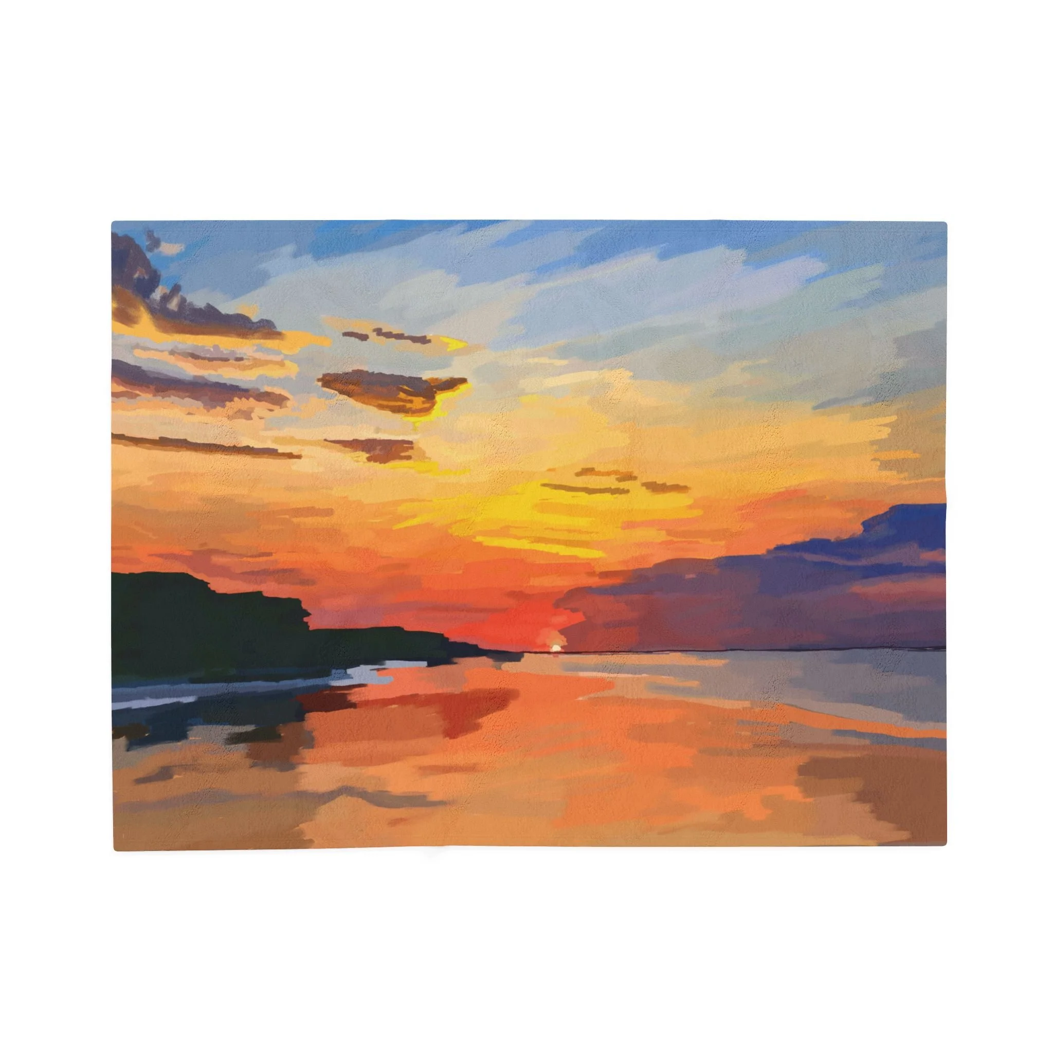 High Rock Lake Sunset Velveteen Plush Blanket