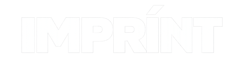 Weißer Text auf schwarzem Hintergrund, der das Wort 'IMPRINT' zeigt.