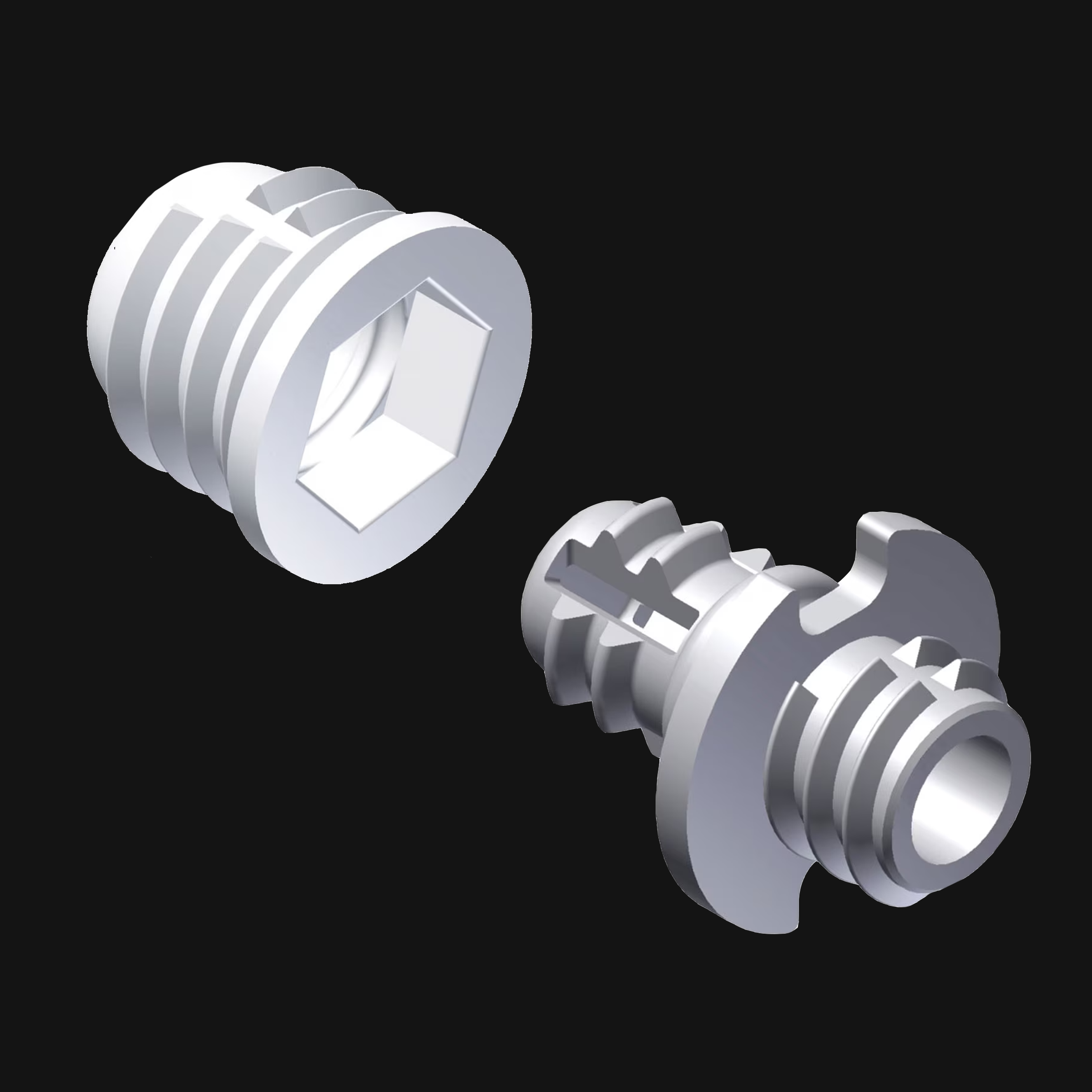 FLUSH MOUNT WALL SLAT HARDWARE SYSTEM (MALE/FEMALE PAIR)