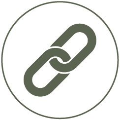 Icon of a chain link symbol showing how Big Wool, one of the world's leading producers of sustainable wool stuffing and filling and layers for furniture production is leading the way in nz new zealand