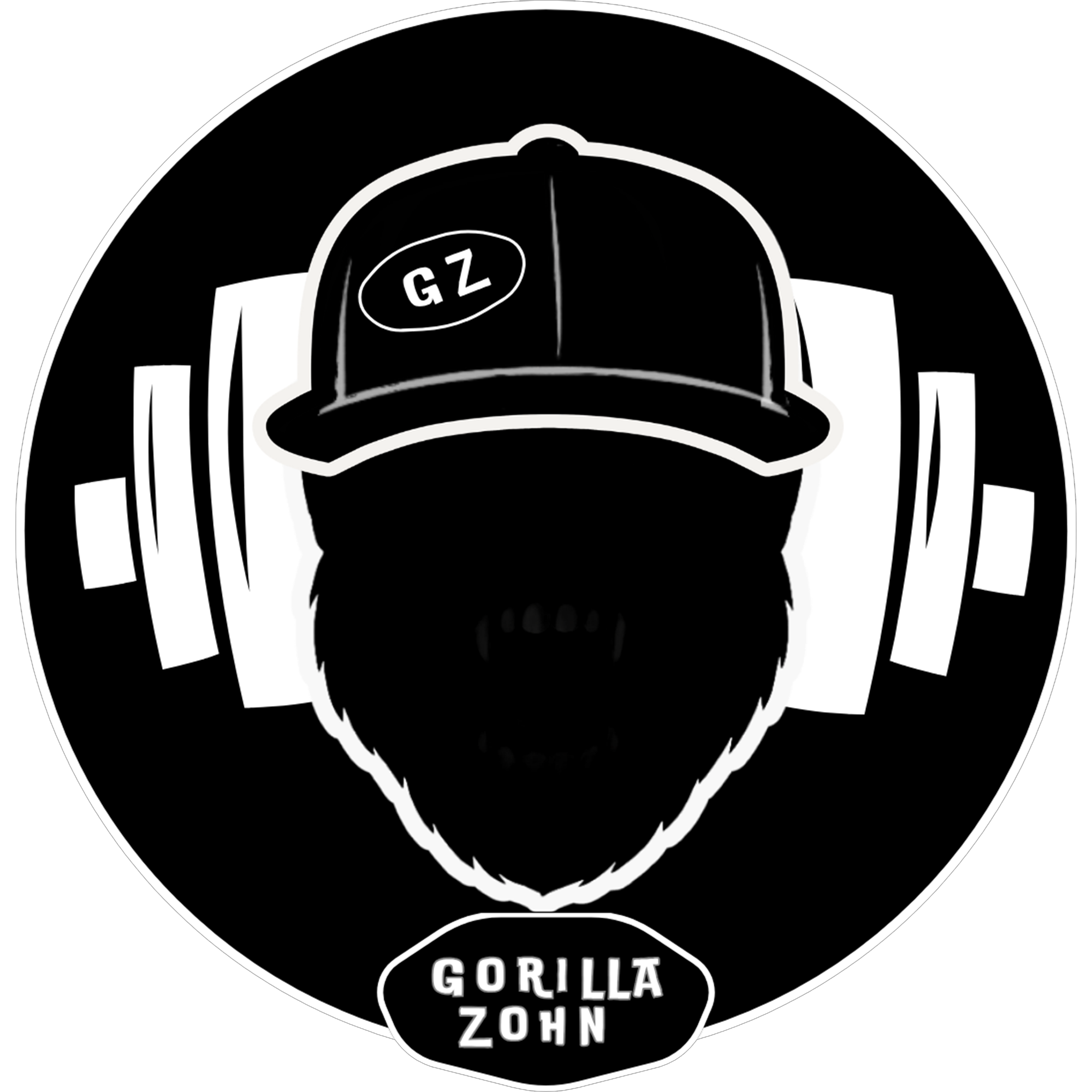 Logo featuring a stylized gorilla with a beard wearing a baseball cap labeled 'GZ', surrounded by barbell weights, with the text 'Gorilla Zohn' at the bottom.