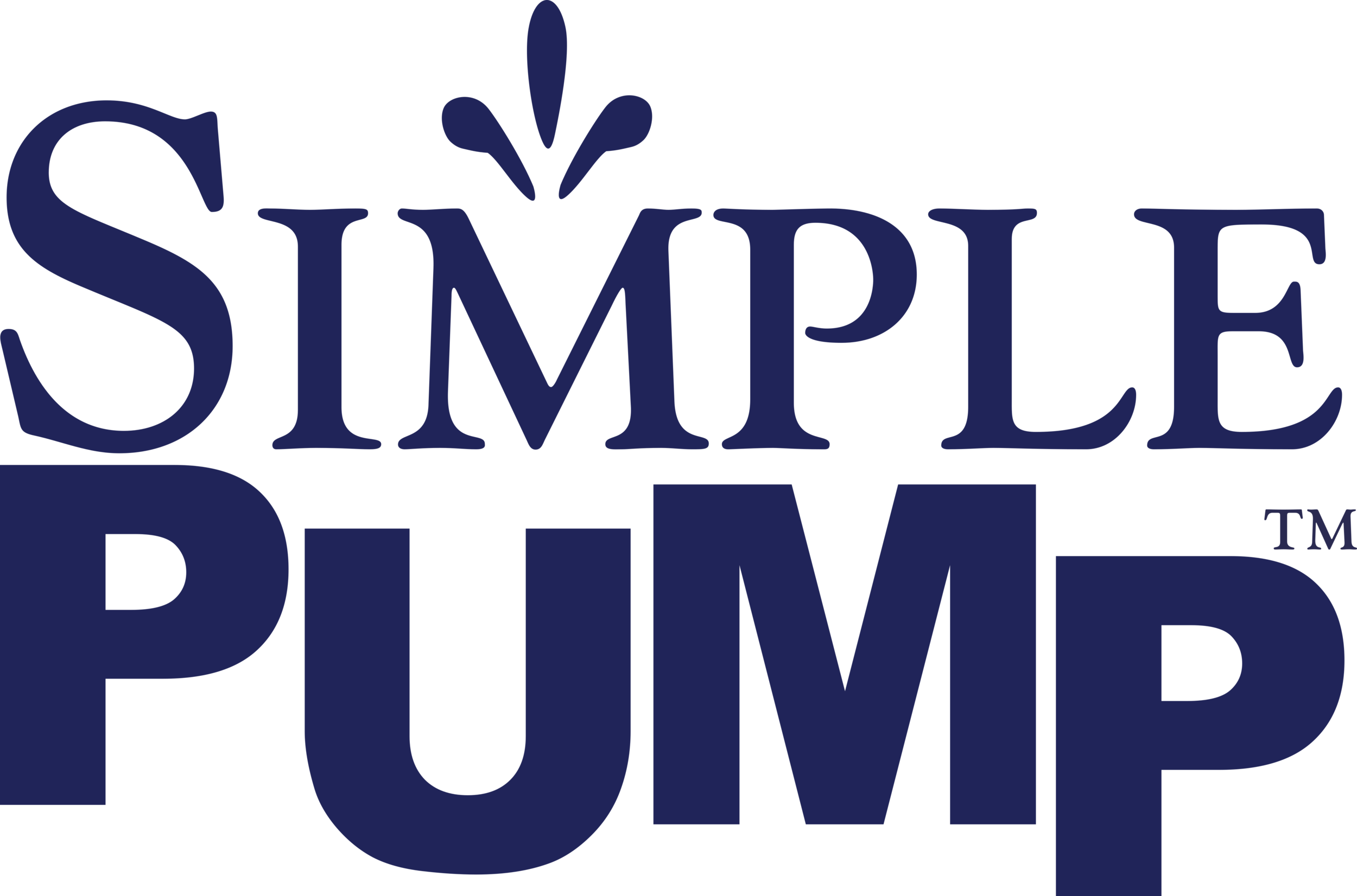 Stylized text reading 'Simple Pump' with a small decorative element above the letter 'I'.