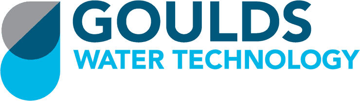 Goulds Water Technology logo with a water droplet icon and company name text.