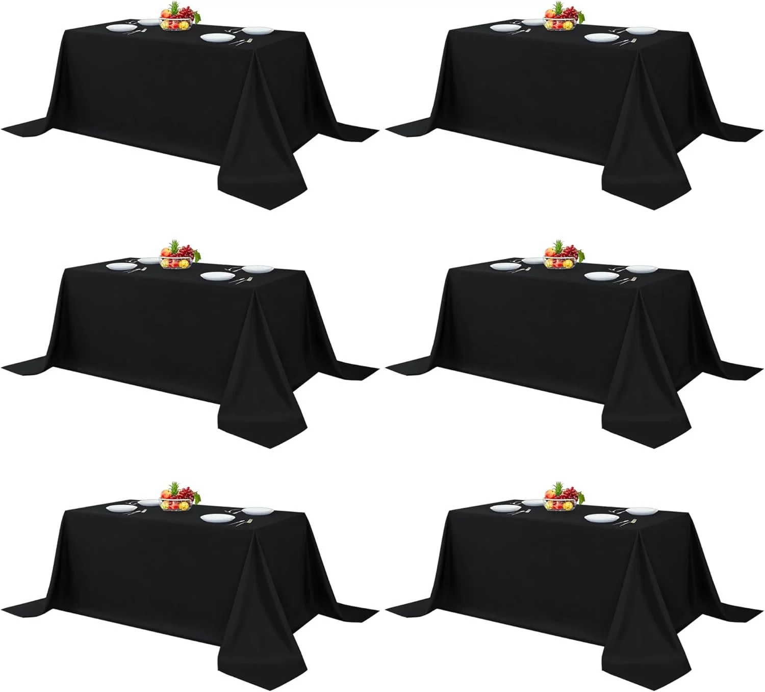 90 x 156" Black Rectangular Tablecloth $15