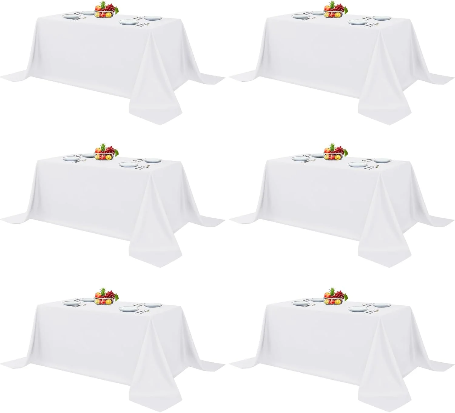 70 x 120" & 90 x 156" White Rectangular Tablecloth $15