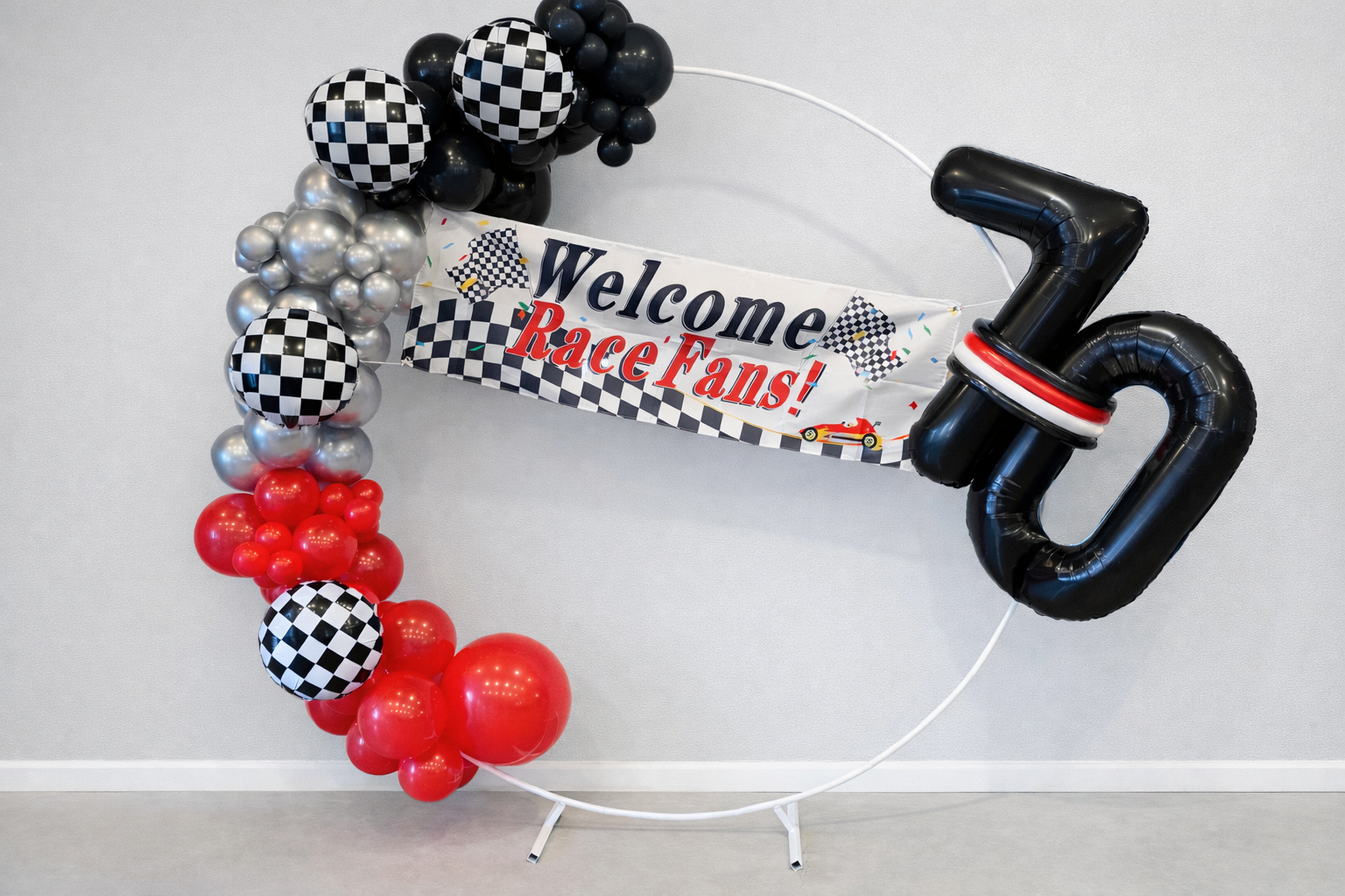 Round White Hoop $50