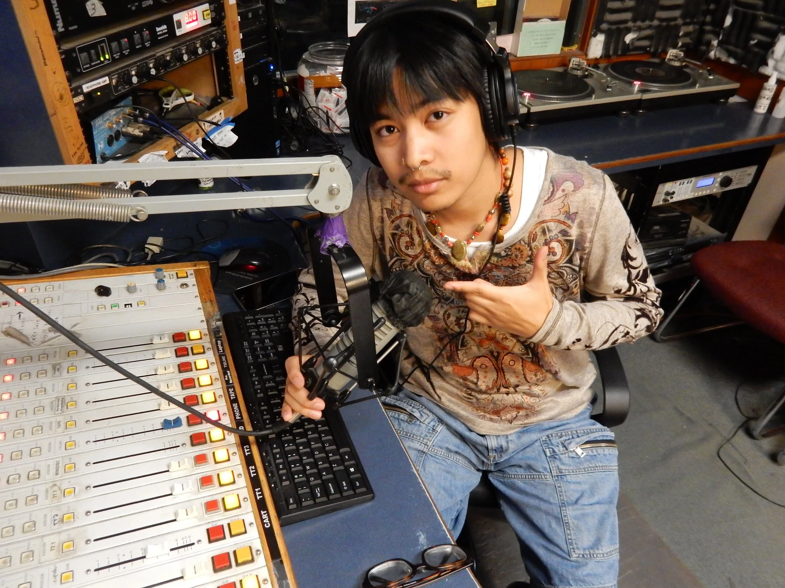 Jeric Ruiz in an audio production studio