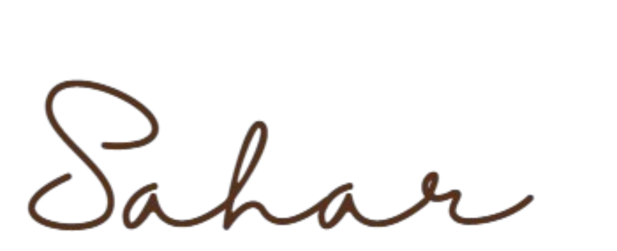 The word 'Sahar' written in cursive handwriting in black ink.
