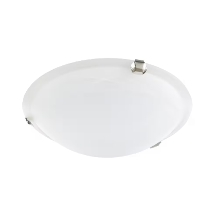This contemporary ceiling mount provides a low-profile, clean look with its shallow marbled glass and three pewter clips