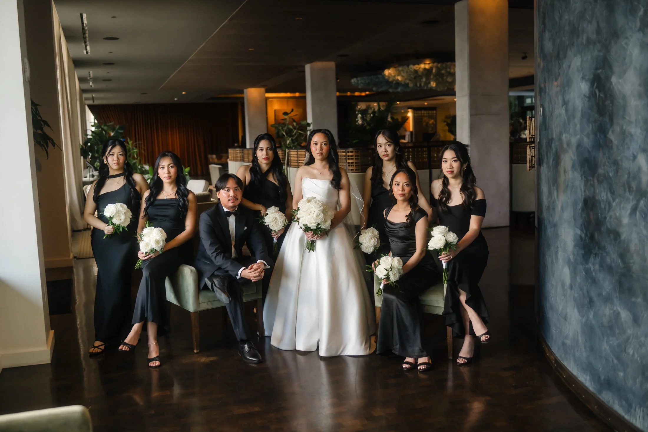 wedding party photos at hotel haya wedding venue in ybor tampa