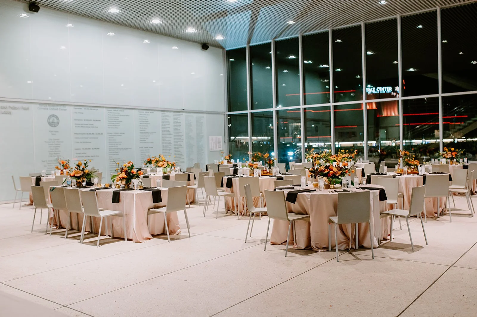 art themed wedding reception at tampa museum of art