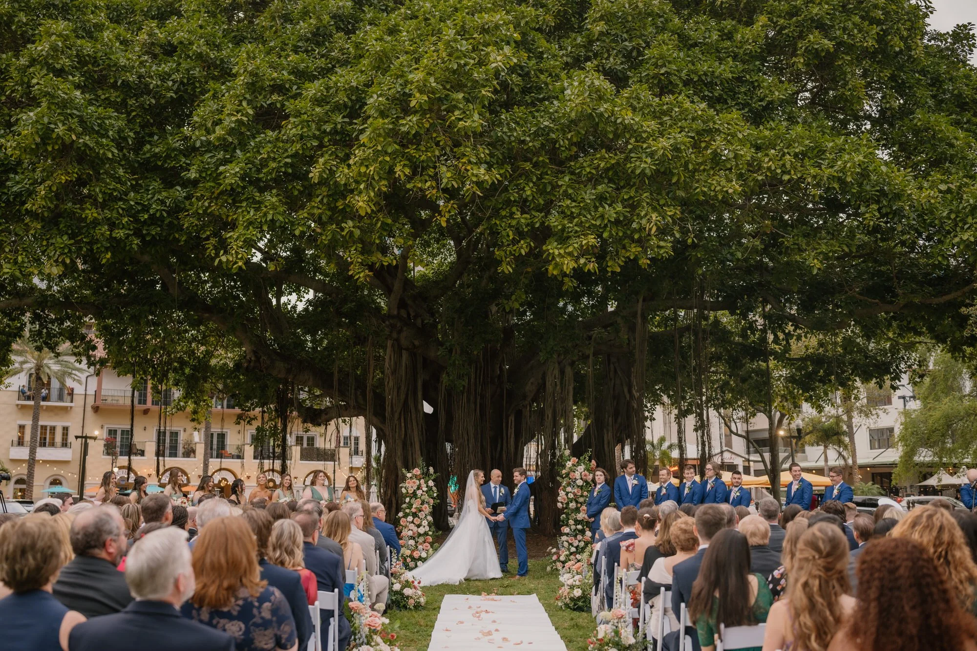 wedding ceremony at banyan tree outside museum of fine arts st. pete