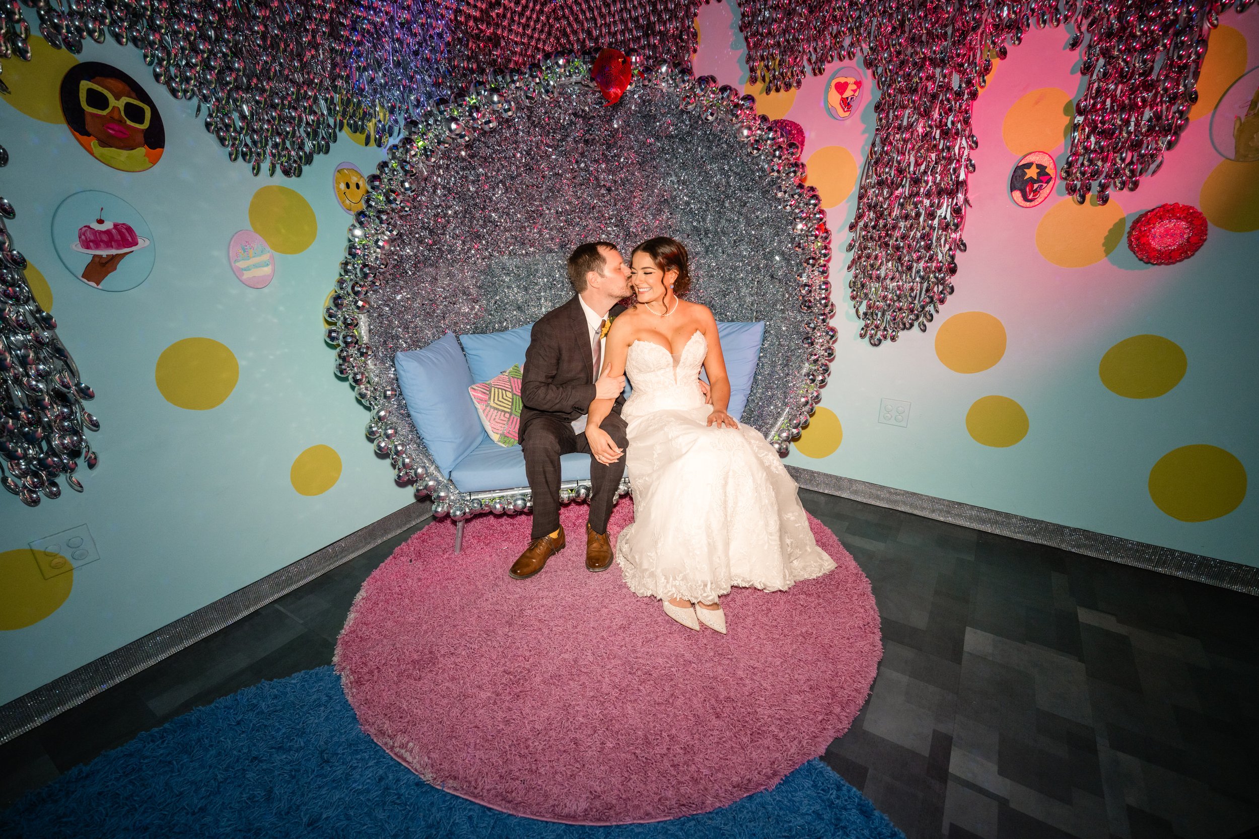 floridaRAMA wedding couple in disco room