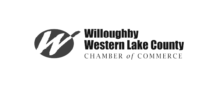 Willoughby Western Lake County Chamber of Commerce logo in black and white.