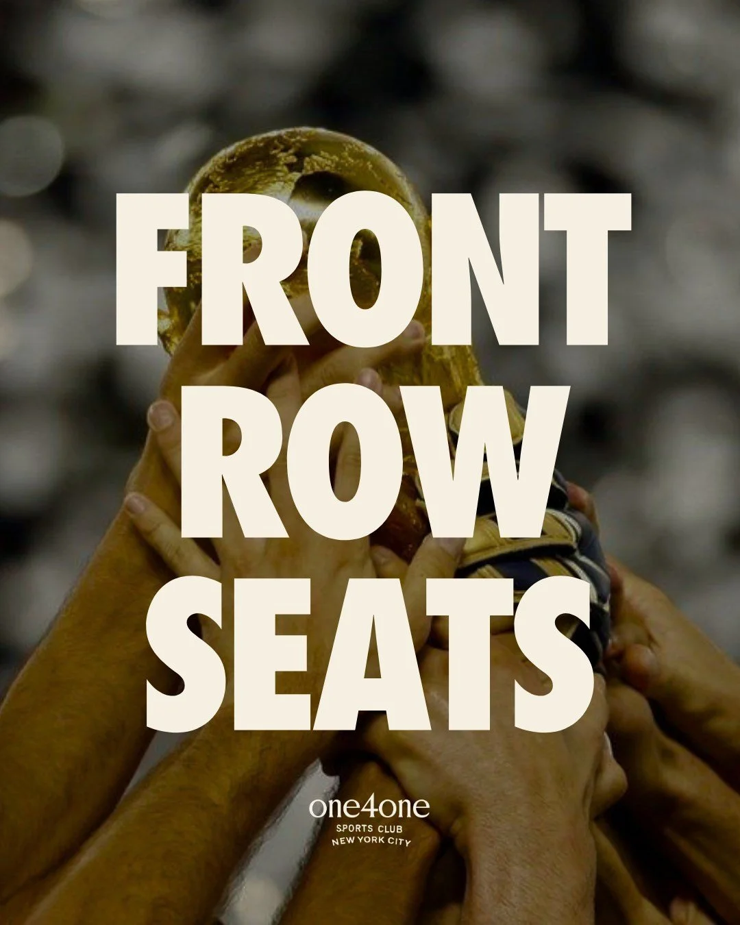 FRONT ROW SEATS, THE ONE4ONE WAY!!

Comfortable seats, open bar, clear sightlines, and enough room to actually enjoy the match.

Tickets are live at the link in bio. Join our email list for first access to the next drop ⚽