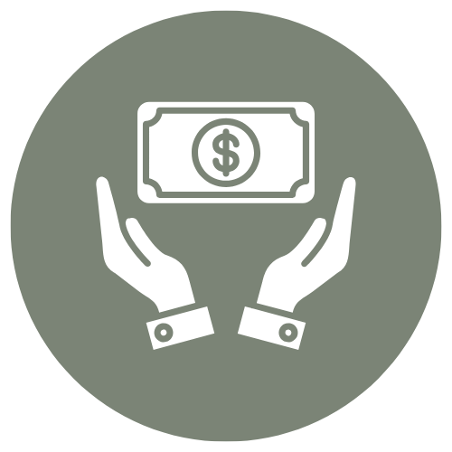 Illustration of two hands holding a dollar bill