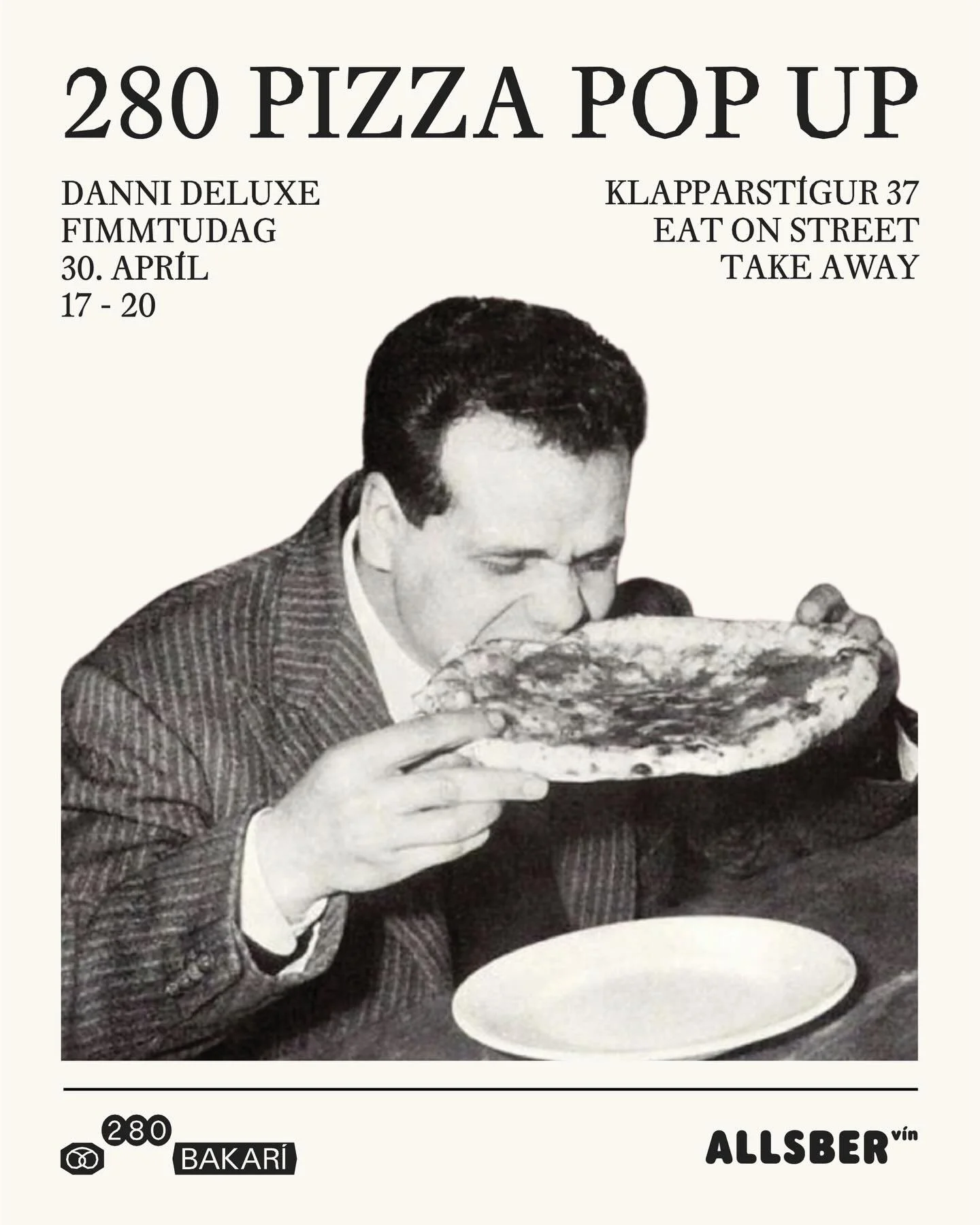 PIZZA POP UP 🍕

N&uacute;na &aacute; fimmtudaginn 30 apr&iacute;l &aelig;tlum vi&eth; &iacute; samstarfi vi&eth; vini okkar hj&aacute; Allsber a&eth; halda PIZZA POP UP &aacute; Klapparst&iacute;gnum. 

Danni Deluxe r&iacute;fur upp stemminguna &aac
