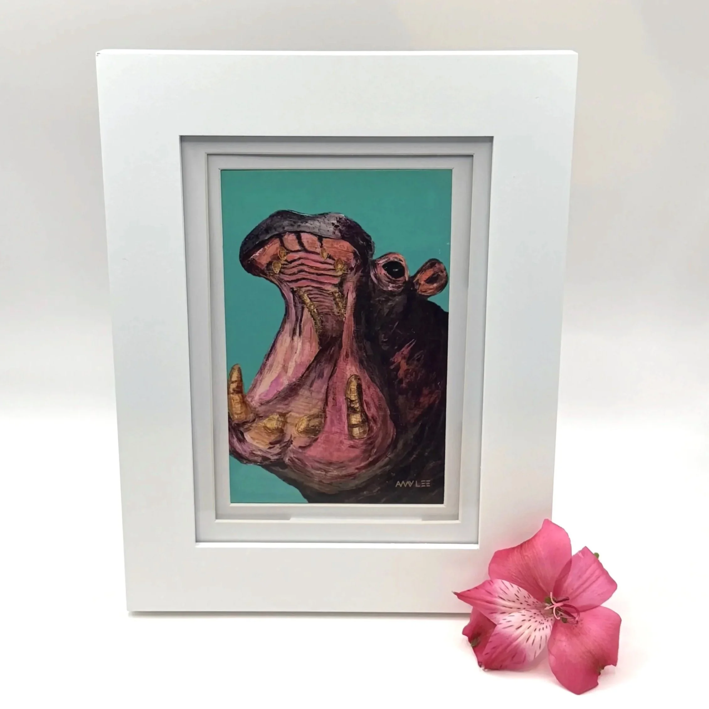 Hippo - Framed Artwork | Amy Lee Designs